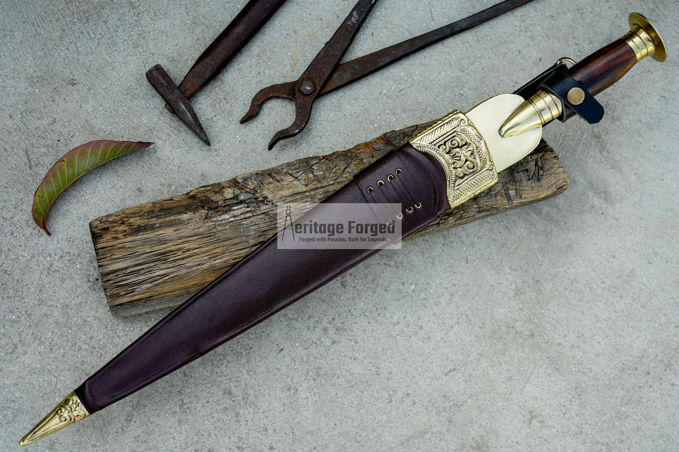SCOTTISH DIRK/18 inches Long Blade Hand forged dirk knife /Leaf spring of truck/Rosewood Handle/Sharpen/Tempered/Ready to use/knife/knives