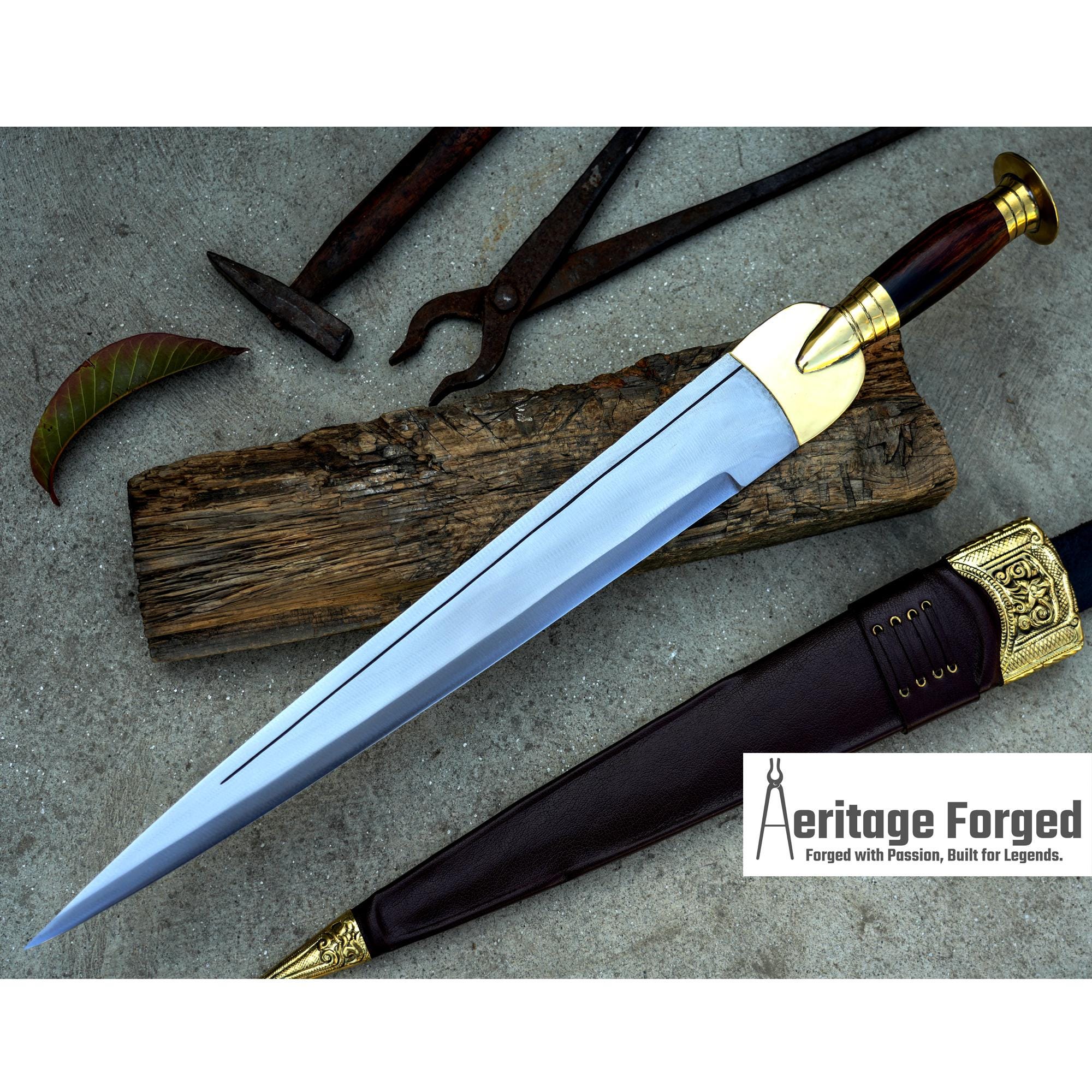 SCOTTISH DIRK/18 inches Long Blade Hand forged dirk knife /Leaf spring of truck/Rosewood Handle/Sharpen/Tempered/Ready to use/knife/knives