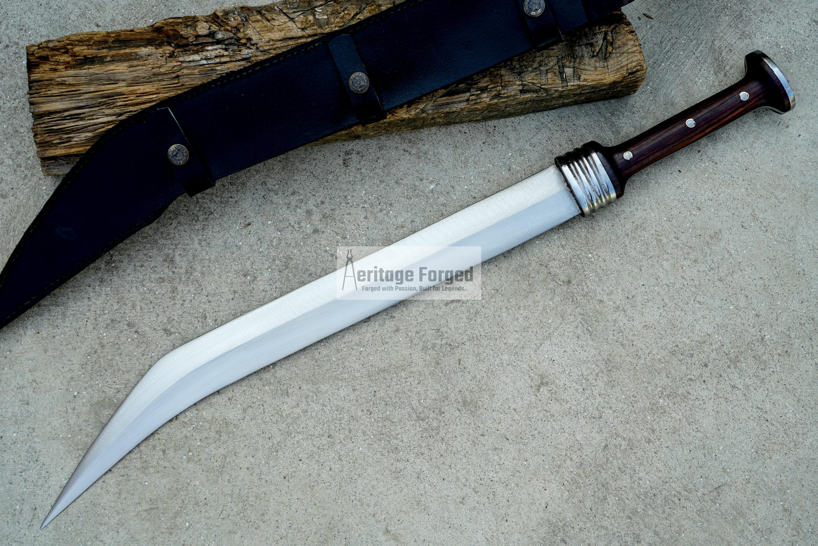 SICA KNIFE /18 inches Long Blade Hand forged sica dagger /Leaf spring of truck/Rosewood Handle/Sharpen/Tempered/Ready to use/knife/knives
