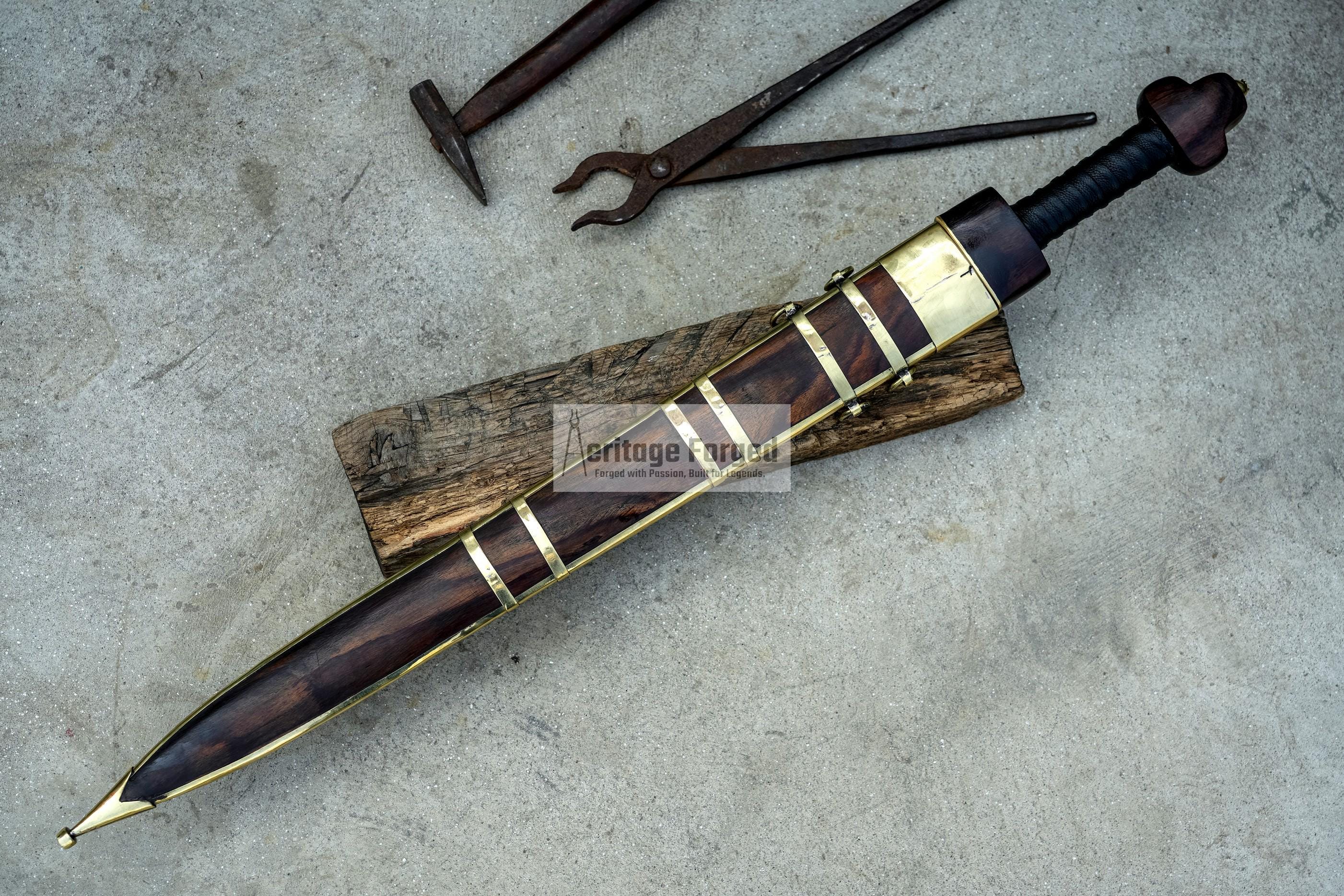 GLADIUS SWORD /24  inches long Blade Hand Forged Sword/ GLADIUS Machete/Handmade from Leaf spring of Truck-Balance water tempered/Sharp