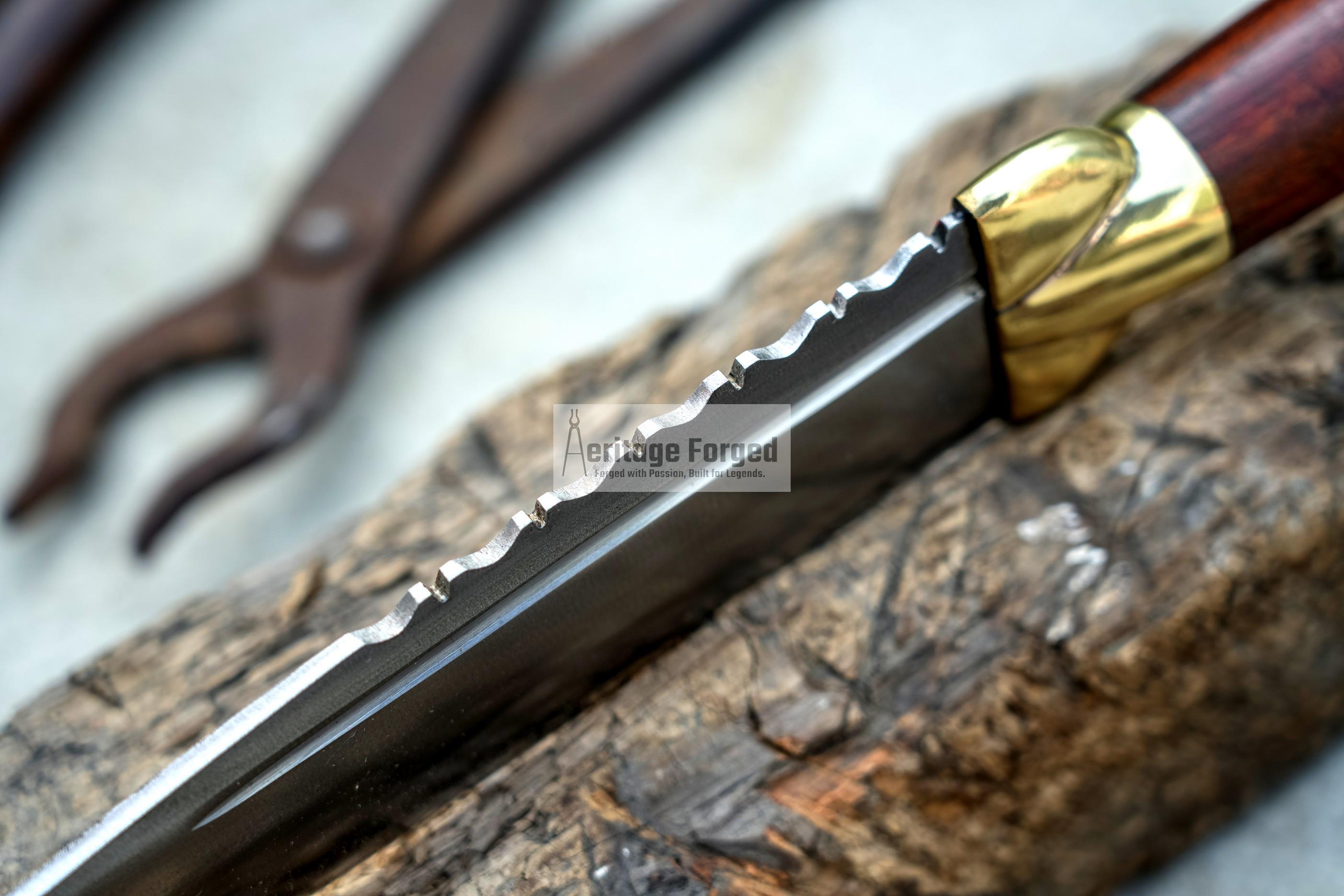 SCOTTISH DIRK/8 inches Long Blade Hand forged dirk knife /Leaf spring of truck/Rosewood Handle/Sharpen/Tempered/Ready to use/knife/knives