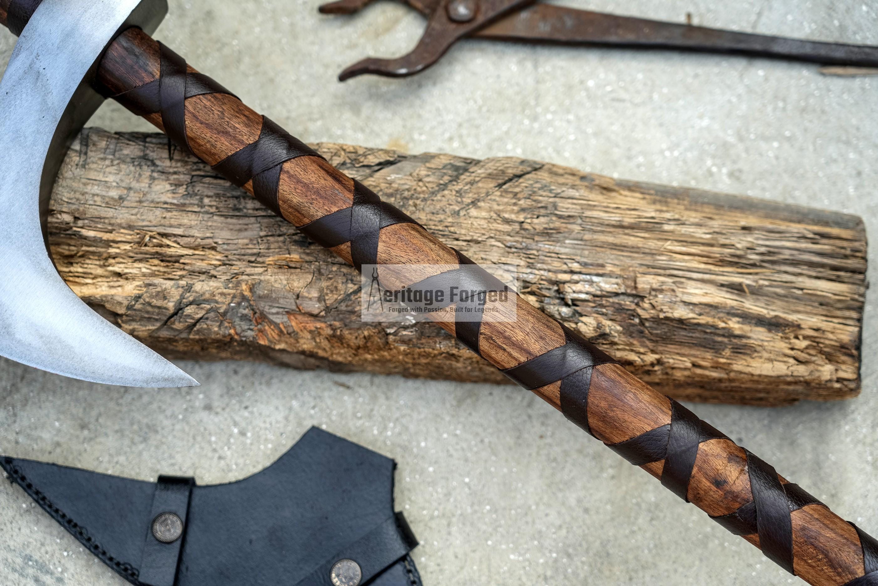 Handmade Viking Axe | Custom Forged 5160 Carbon Steel | 26" Handle & 7.5" Blade | Durable Outdoor Axe |Gift for Him | Perfect Chopping