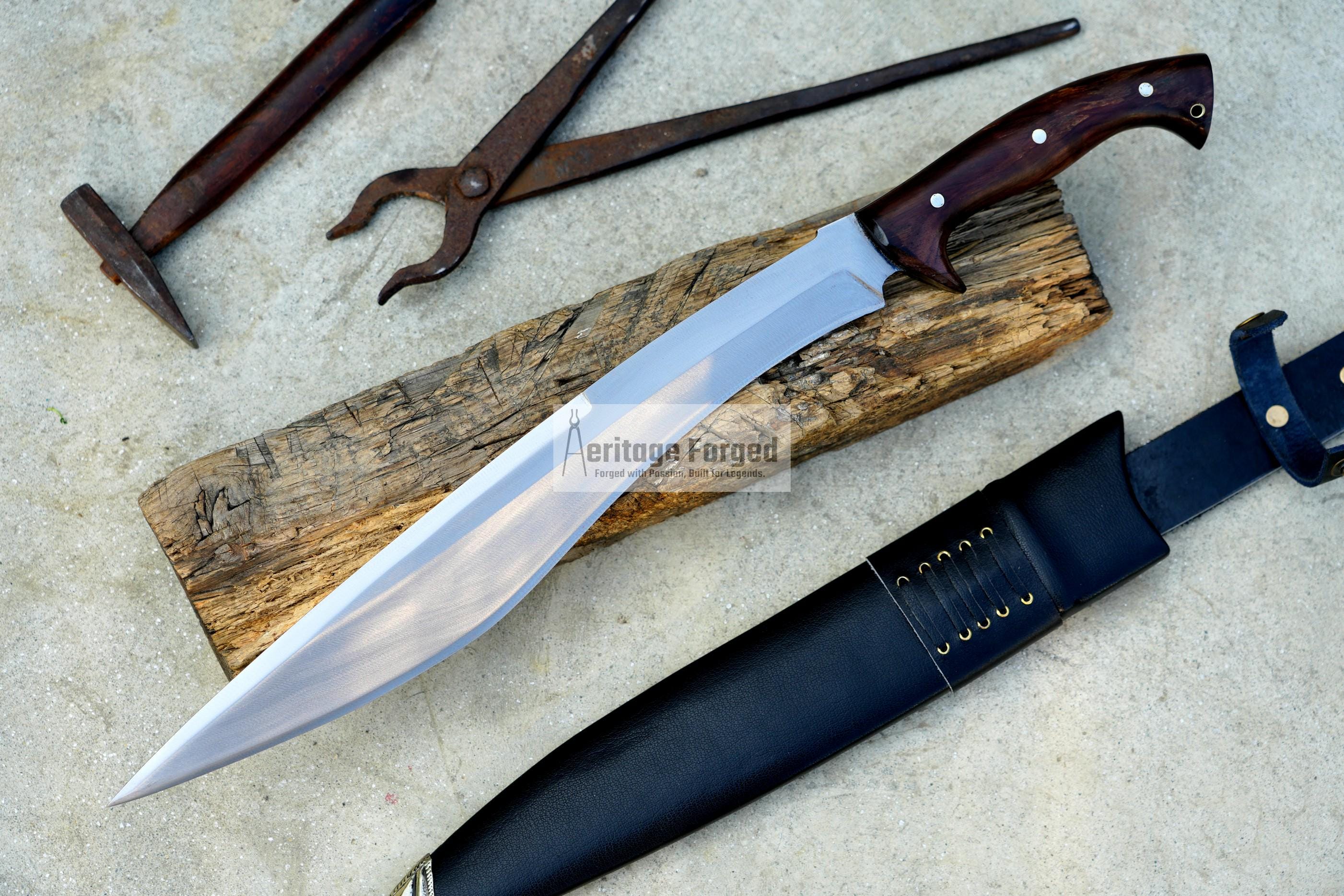 JUNGLE MACHETE / Large Jungle Machete/16 inches Long Blade Heavy duties machete/ Full tang/ Leaf spring of truck/ Tempered/Sharpen/Working