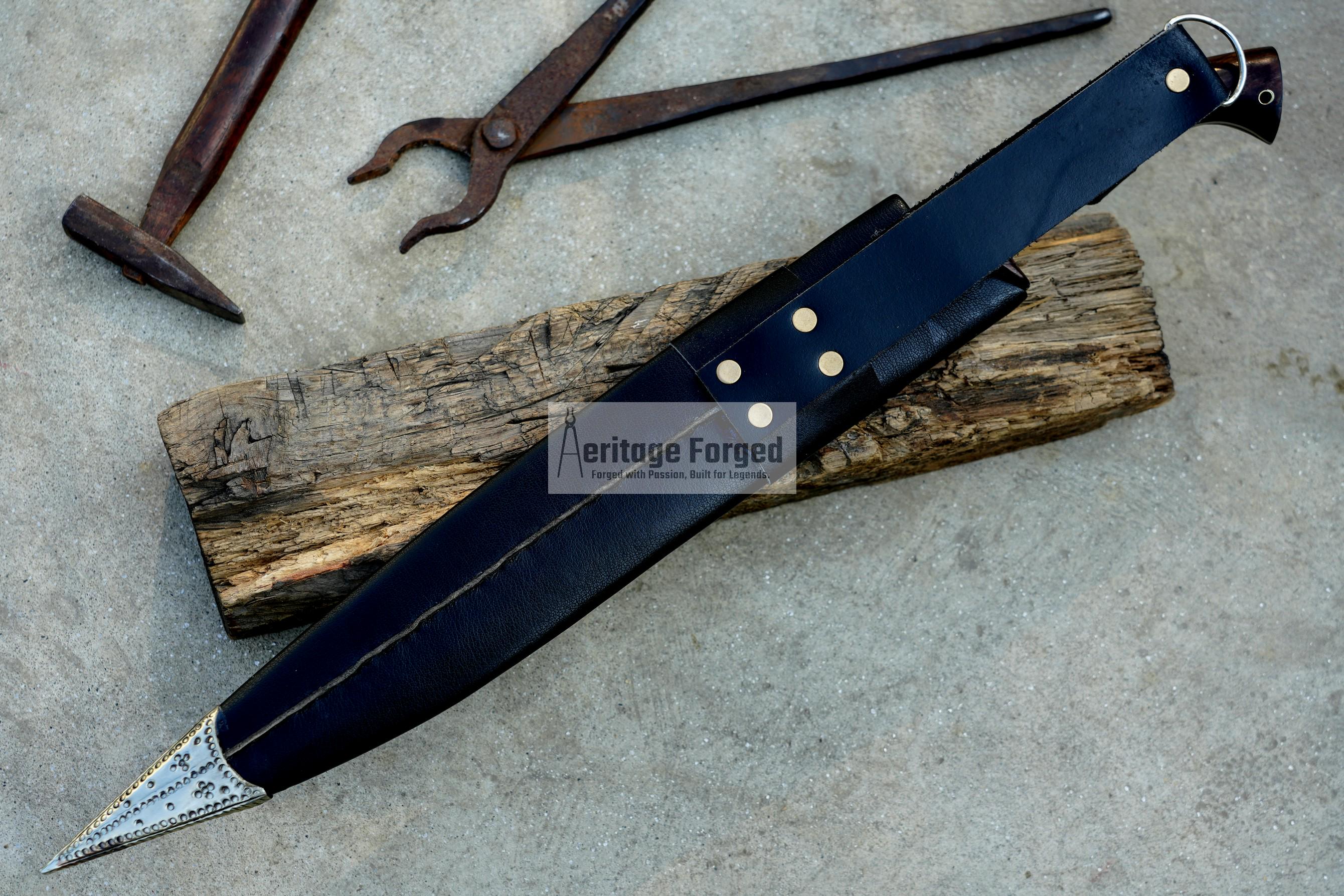 JUNGLE MACHETE / Large Jungle Machete/16 inches Long Blade Heavy duties machete/ Full tang/ Leaf spring of truck/ Tempered/Sharpen/Working