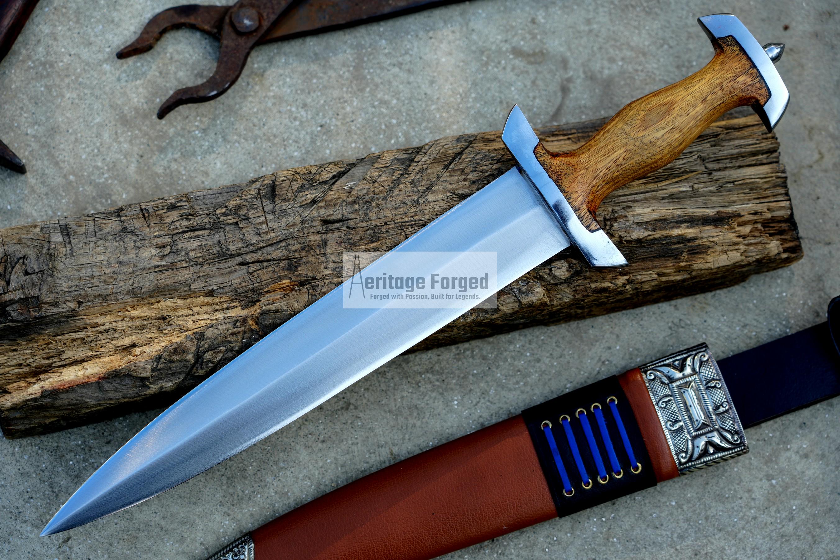 DEGEN DAGGER/12 inches Long Blade hand forged Dagger/Leaf spring of truck/Whitewood Handle/Sharpen/Tempered/Ready to use/knife/knives