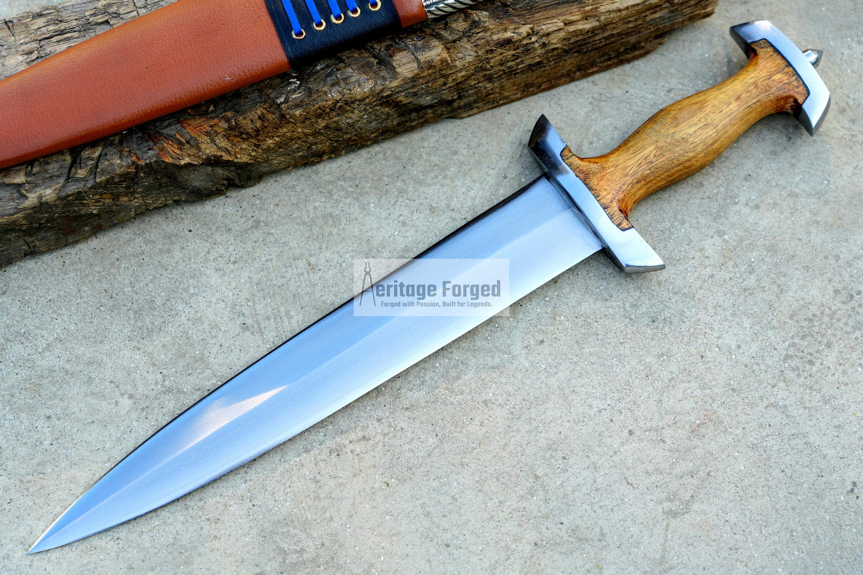 DEGEN DAGGER/12 inches Long Blade hand forged Dagger/Leaf spring of truck/Whitewood Handle/Sharpen/Tempered/Ready to use/knife/knives