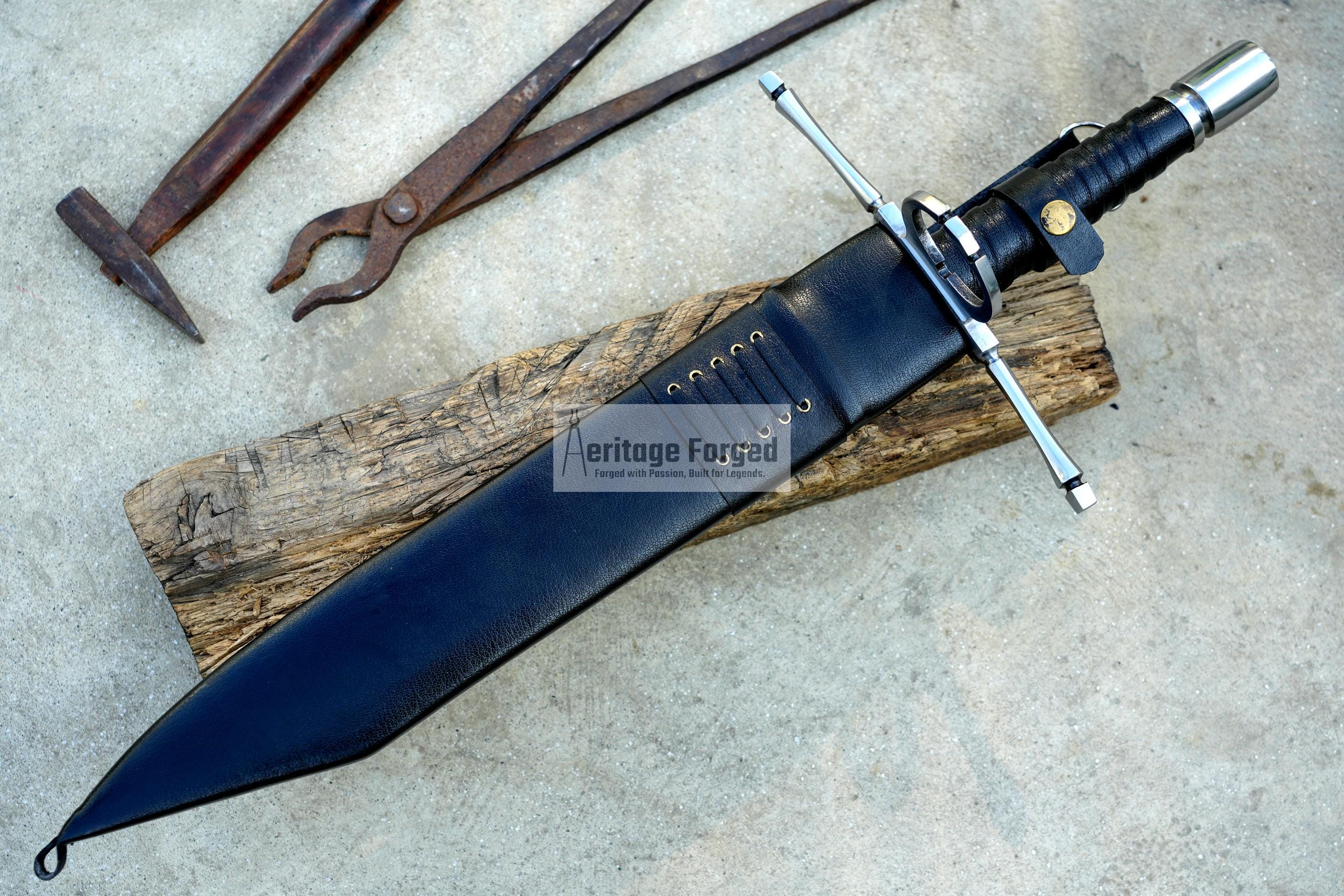 DEGENBRECHER KNIFE/16 Inches long Blade sword breaker knife/Leaf spring of truck/Rosewood Handle/Sharpen/Tempered/Ready to use/knives/sword
