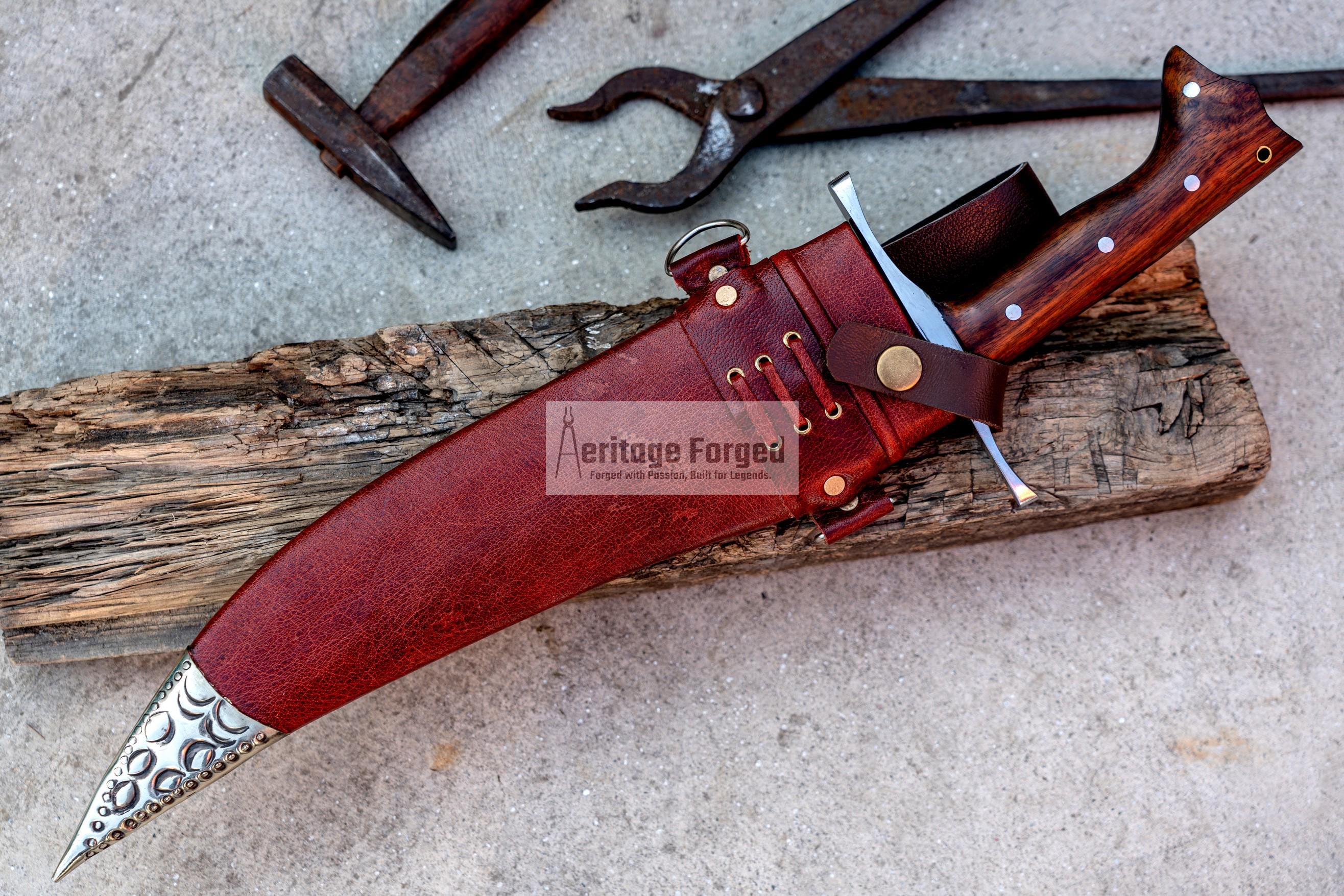 BOWIE KNIFE / 12 inches long Blade chopper / Hand forged Bowie knife / Made from Leaf spring of truck / Tempered / Sharpen/ Ready to use