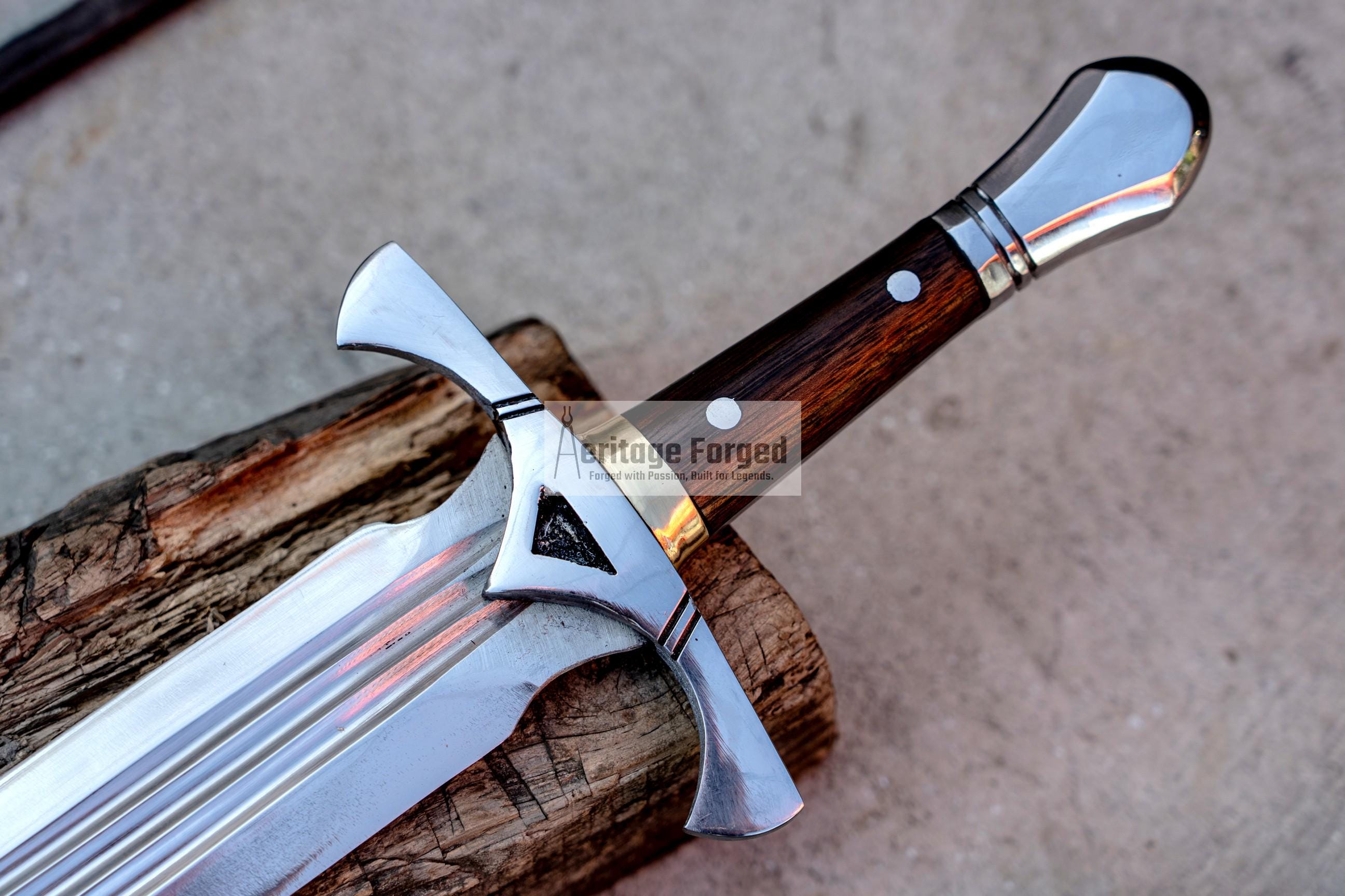 VIKING SWORD/ 19 inches Long Blade hand forged Sword/Leaf spring of truck/Rosewood Handle/Sharpen/Tempered/Ready to use/knife/knives