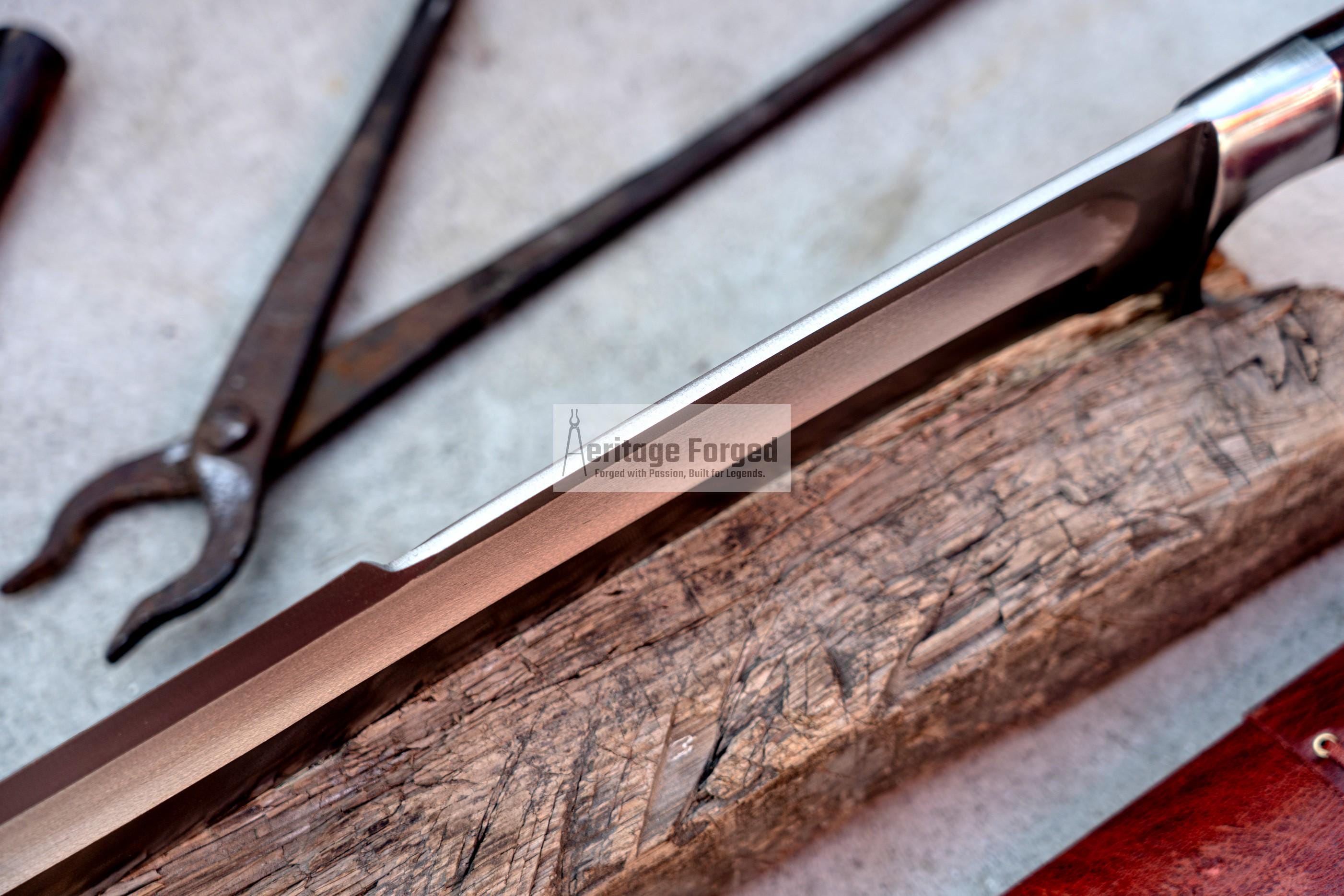 SPARTAN MACHETE /18 inches Long Blade hand forged Sword/Leaf spring of truck/Rosewood Handle/Sharpen/Tempered/Ready to use/knife/knives