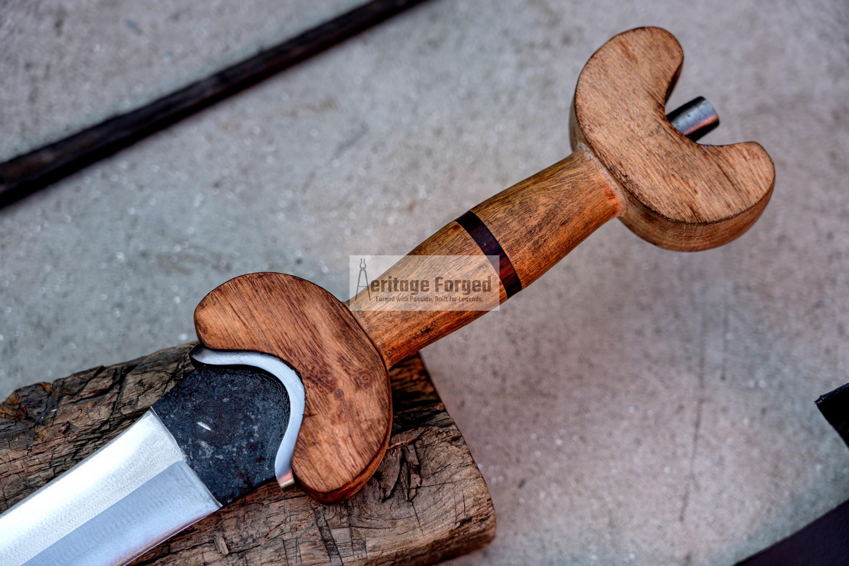 CELTIC TENE SWORD/21 inches Long Blade hand forged Sword/Leaf spring of truck/Rosewood Handle/Sharpen/Tempered/Ready to use/knife/knives