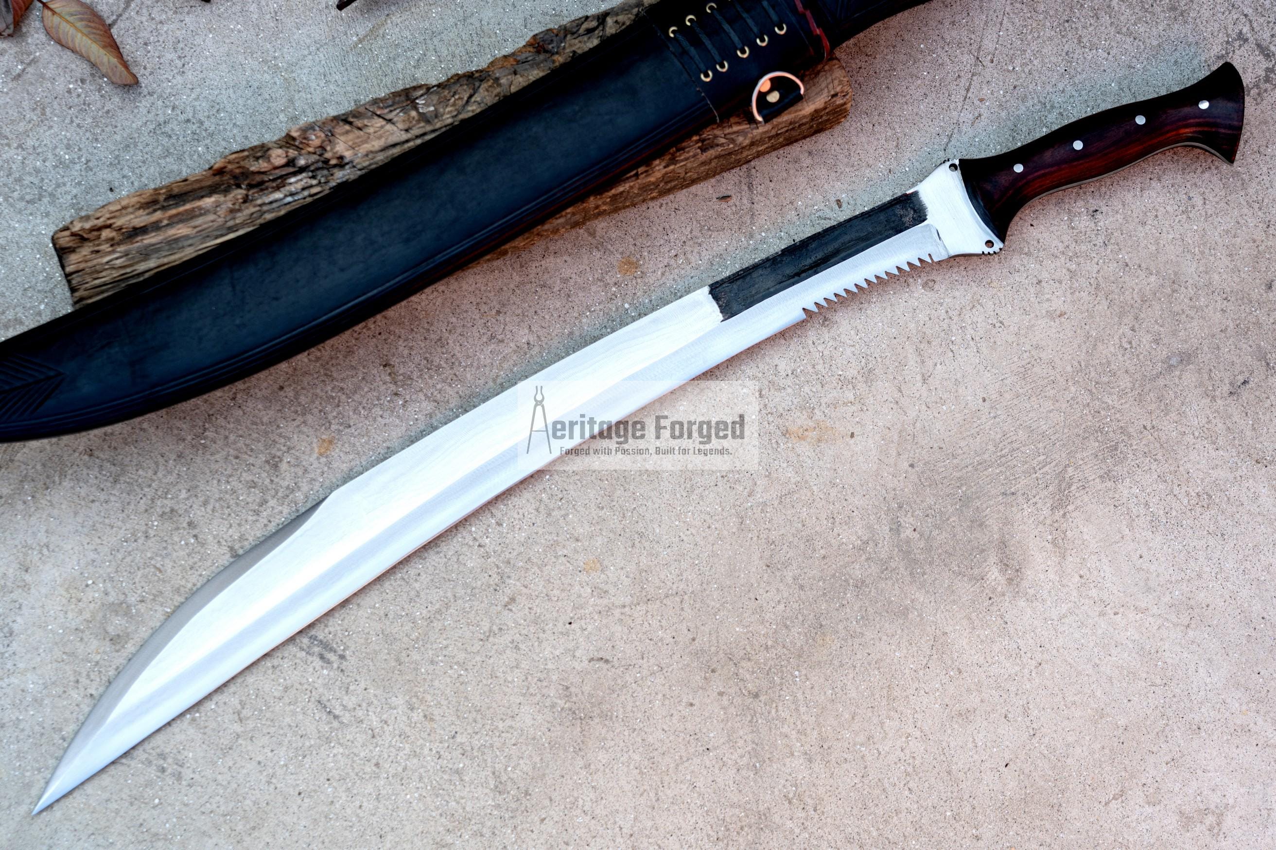 GIUNTING SWORD/24 inches Long Blade hand forged Sword/Leaf spring of truck/Rosewood Handle/Sharpen/Tempered/Ready to use/knife/knives