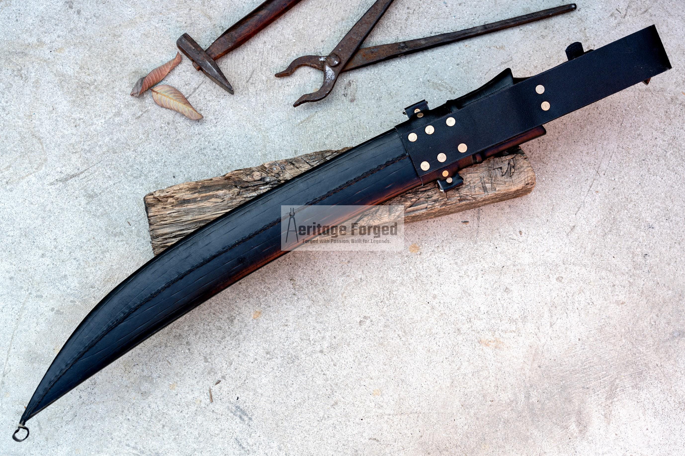 GIUNTING SWORD/24 inches Long Blade hand forged Sword/Leaf spring of truck/Rosewood Handle/Sharpen/Tempered/Ready to use/knife/knives