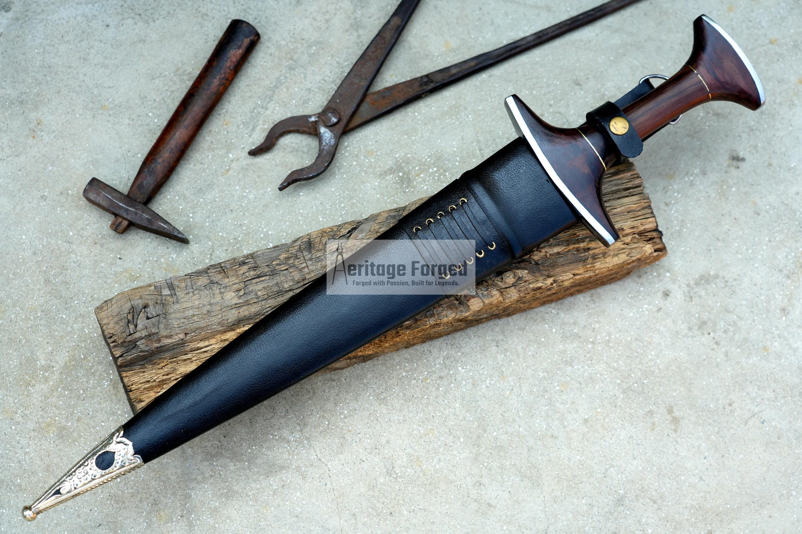 SWISS DEGEN SWORD /17 inches long Blade Hand forged sword/Leaf spring of truck/Balance water tempered/Short sword/Sharpen/Sheath included