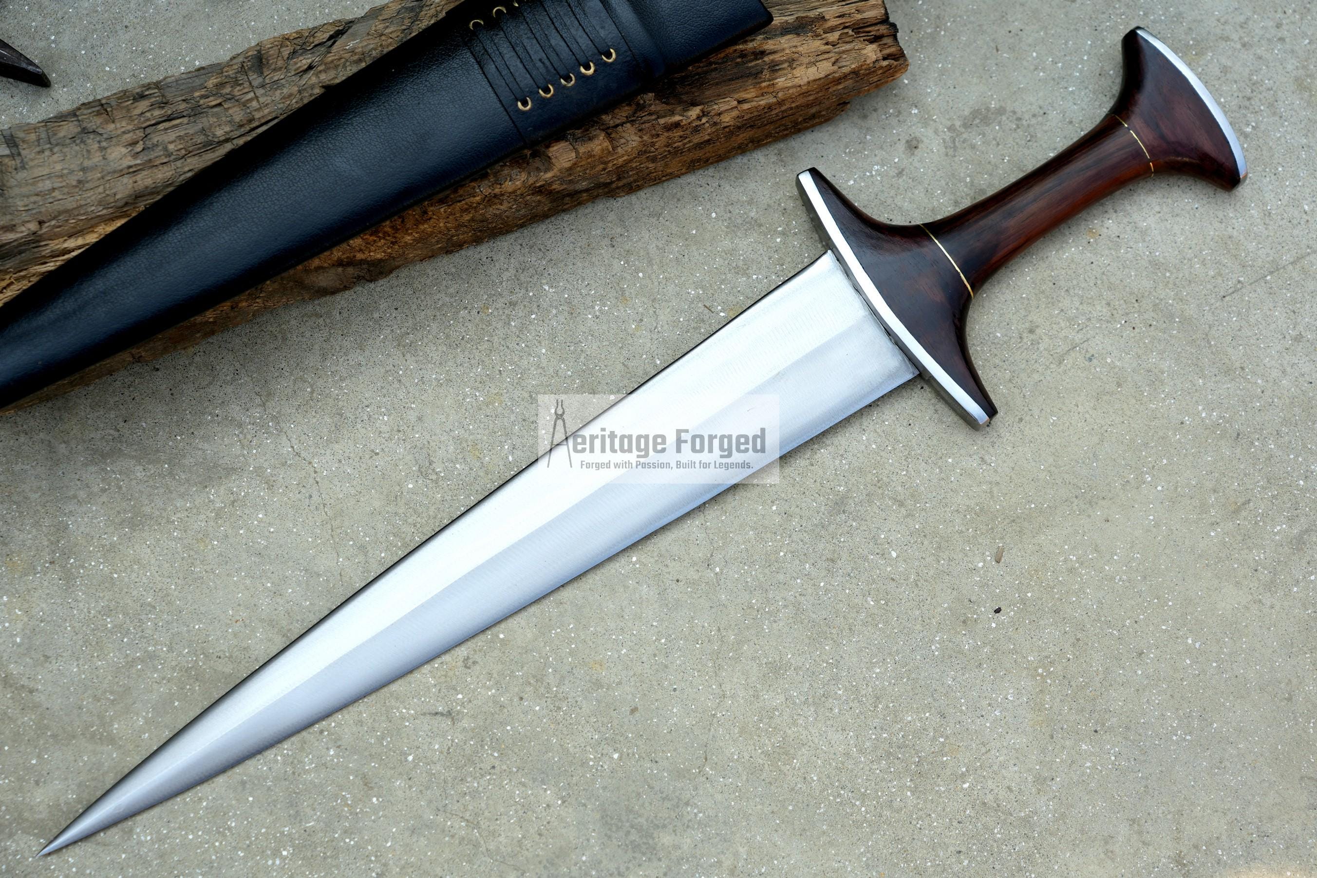 SWISS DEGEN SWORD /17 inches long Blade Hand forged sword/Leaf spring of truck/Balance water tempered/Short sword/Sharpen/Sheath included