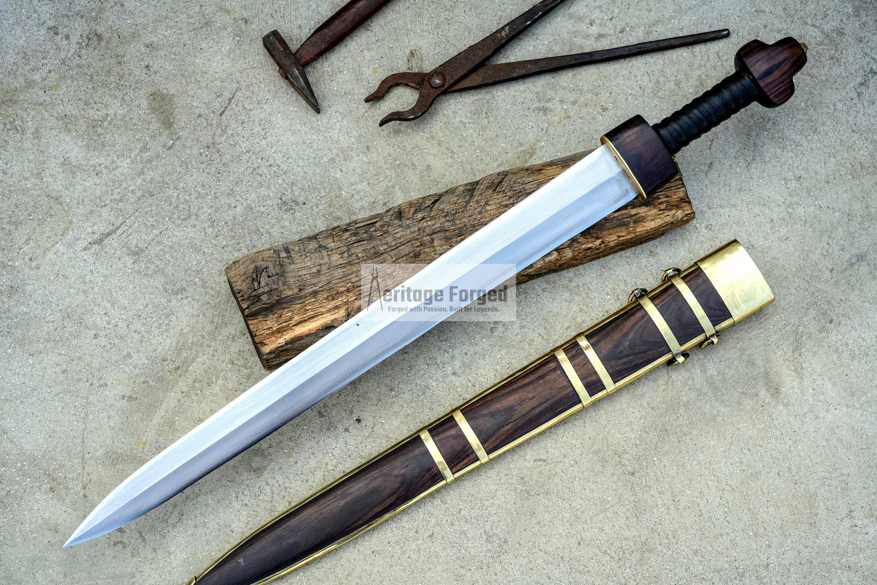 GLADIUS SWORD /24  inches long Blade Hand Forged Sword/ GLADIUS Machete/Handmade from Leaf spring of Truck-Balance water tempered/Sharp