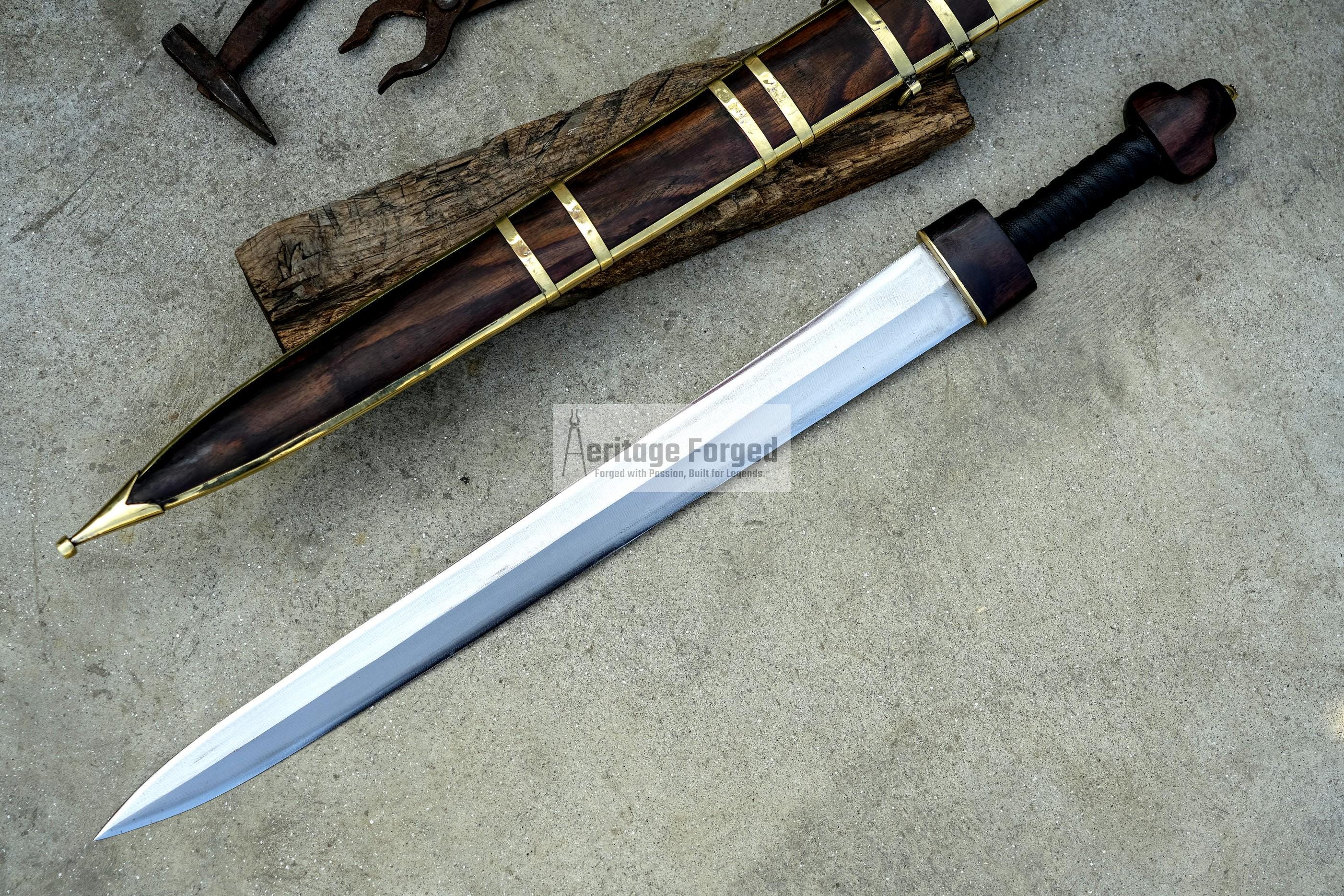 GLADIUS SWORD /24  inches long Blade Hand Forged Sword/ GLADIUS Machete/Handmade from Leaf spring of Truck-Balance water tempered/Sharp