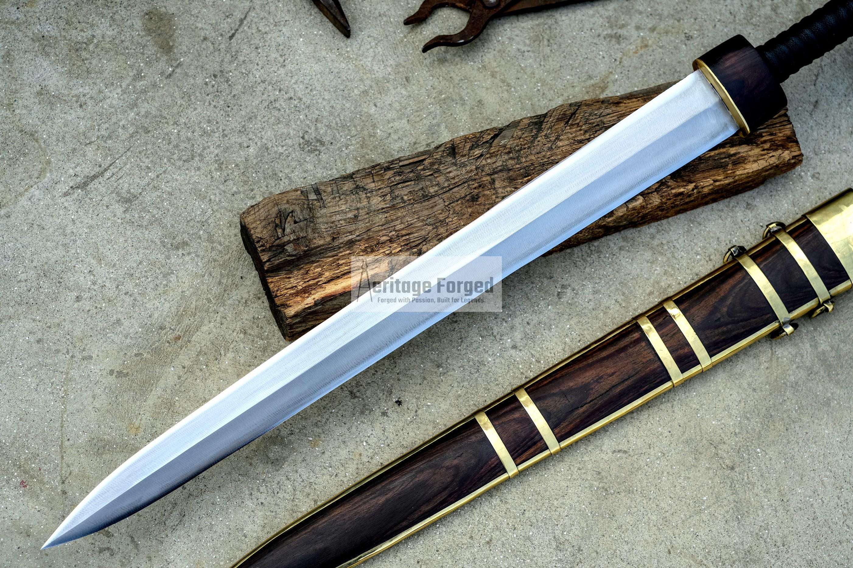 GLADIUS SWORD /24  inches long Blade Hand Forged Sword/ GLADIUS Machete/Handmade from Leaf spring of Truck-Balance water tempered/Sharp