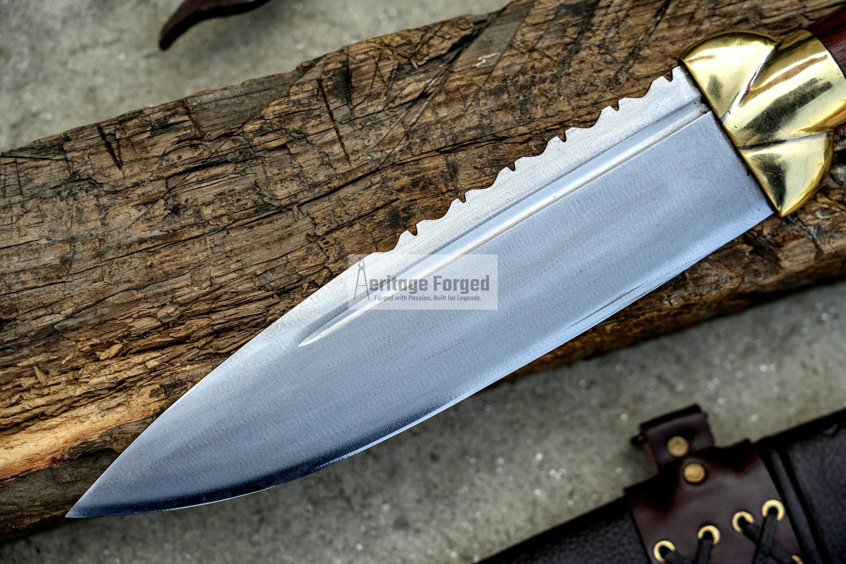 SCOTTISH DIRK/8 inches Long Blade Hand forged dirk knife /Leaf spring of truck/Rosewood Handle/Sharpen/Tempered/Ready to use/knife/knives