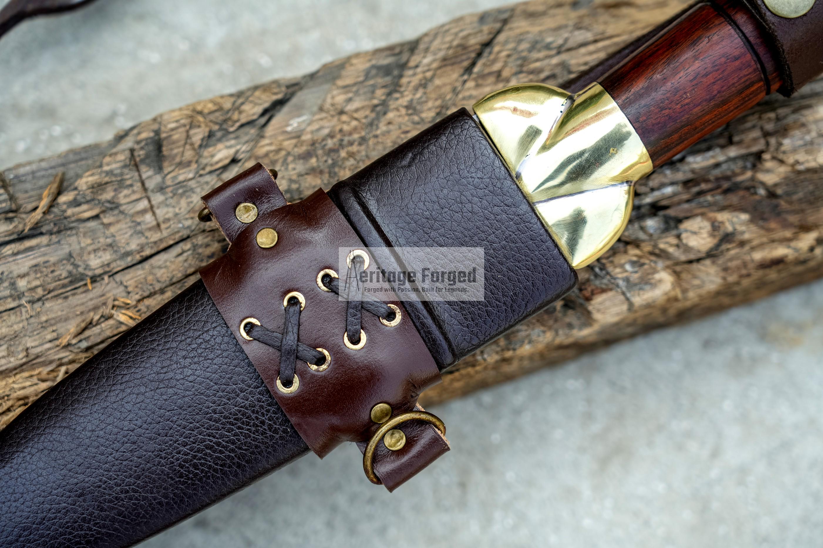 SCOTTISH DIRK/8 inches Long Blade Hand forged dirk knife /Leaf spring of truck/Rosewood Handle/Sharpen/Tempered/Ready to use/knife/knives