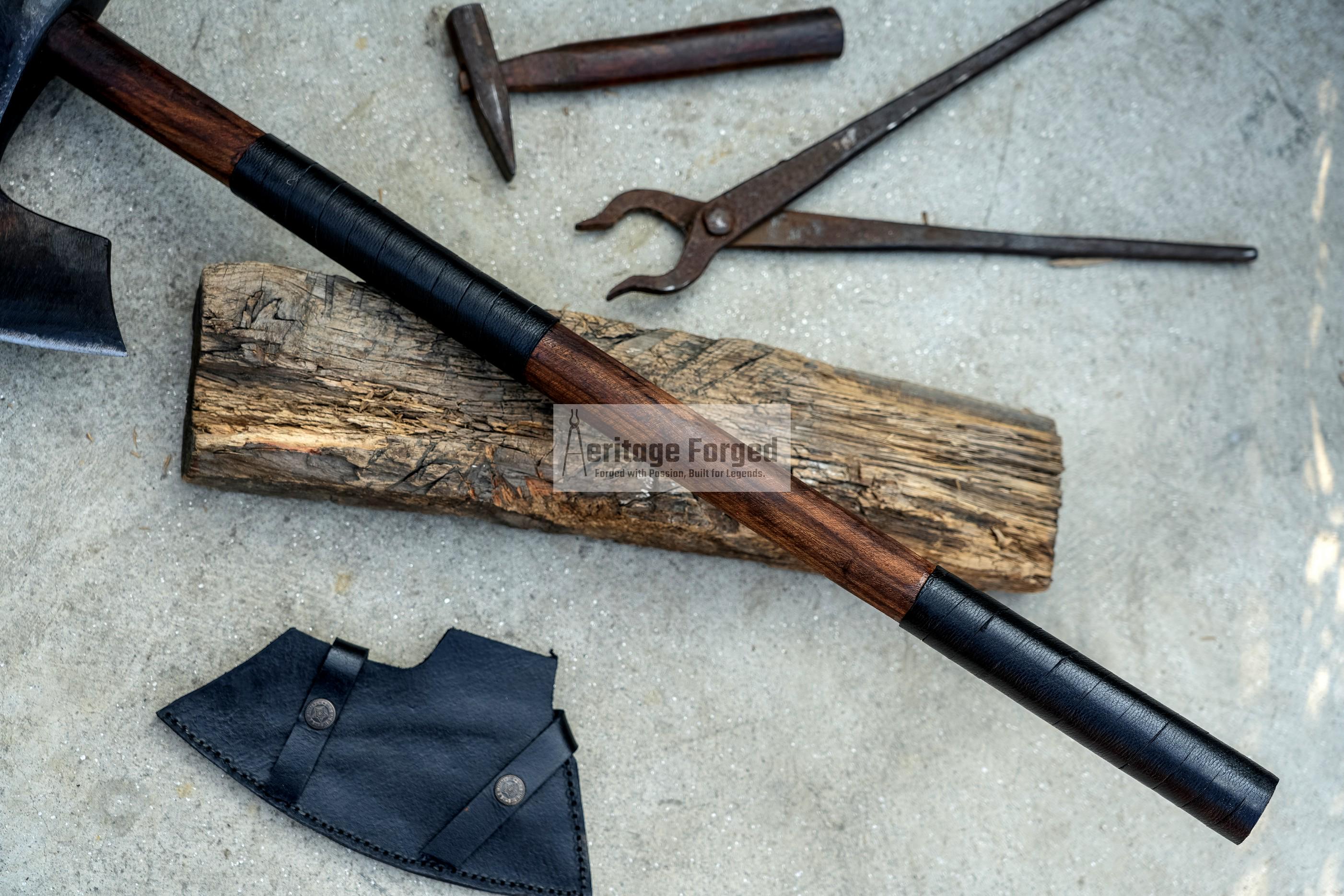 Handmade Viking Axe | Custom Forged 5160 Carbon Steel | 29" Handle  8" Blade |Outdoor Axe | Perfect for Chopping,Camping | Gift for Him