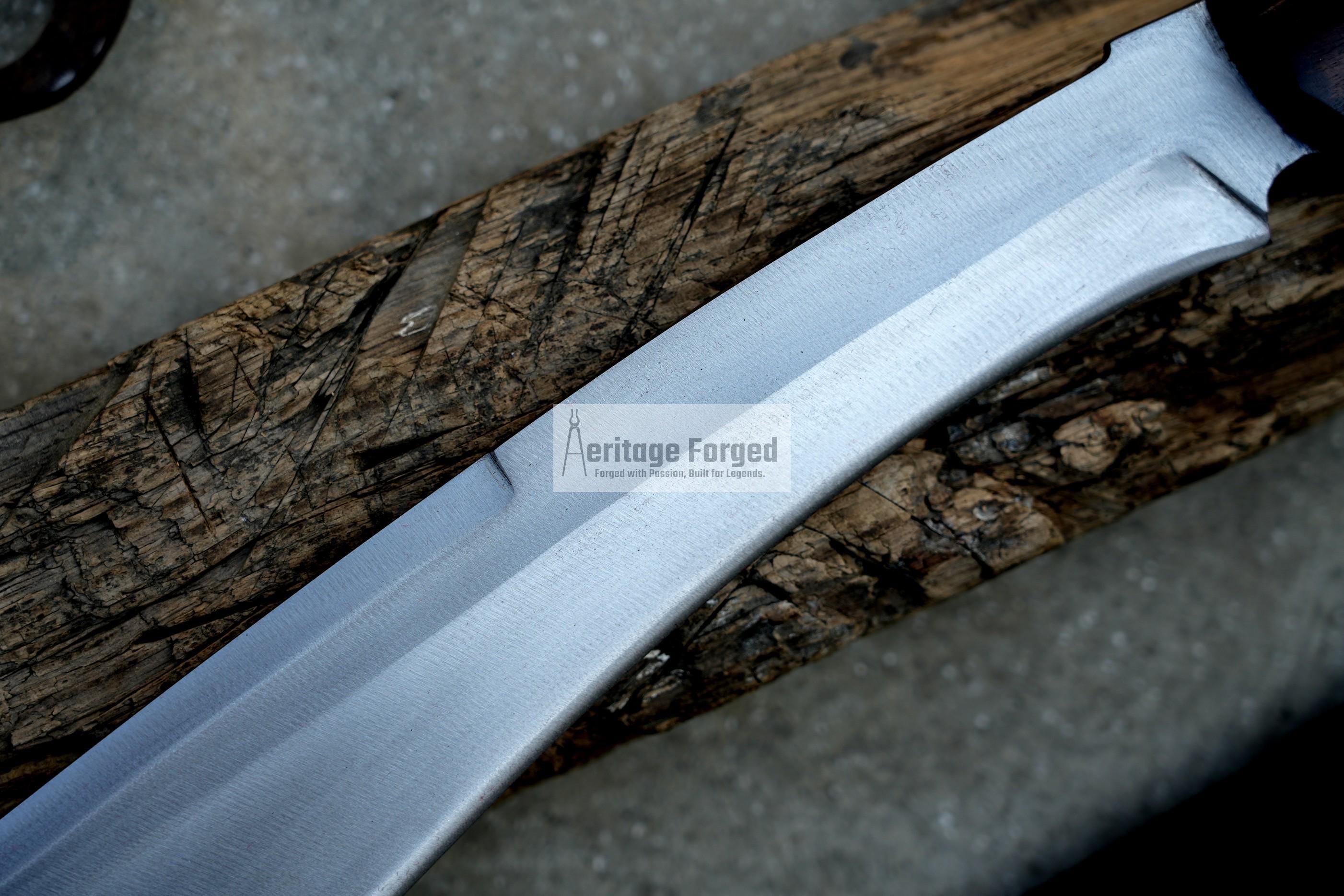 JUNGLE MACHETE / Large Jungle Machete/16 inches Long Blade Heavy duties machete/ Full tang/ Leaf spring of truck/ Tempered/Sharpen/Working