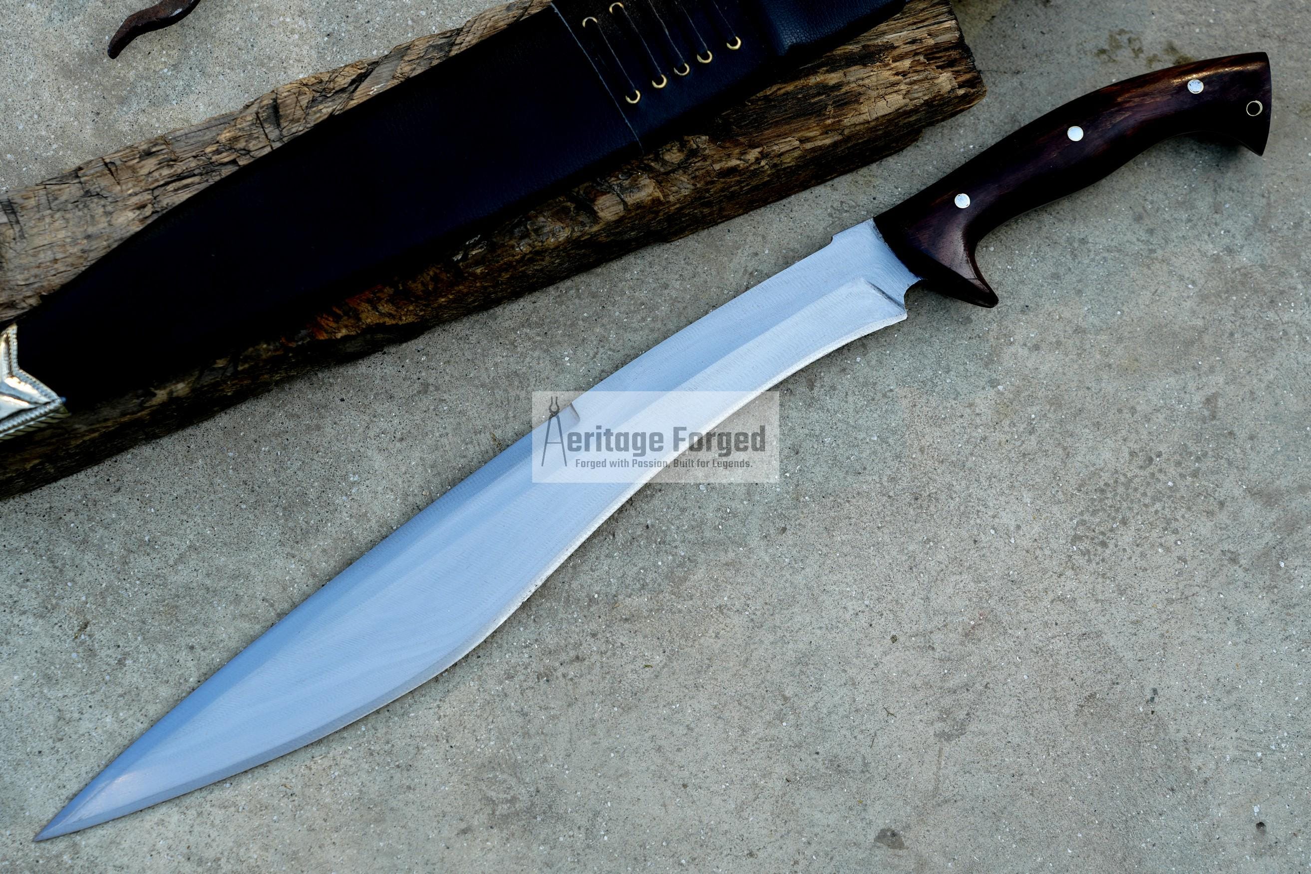 JUNGLE MACHETE / Large Jungle Machete/16 inches Long Blade Heavy duties machete/ Full tang/ Leaf spring of truck/ Tempered/Sharpen/Working