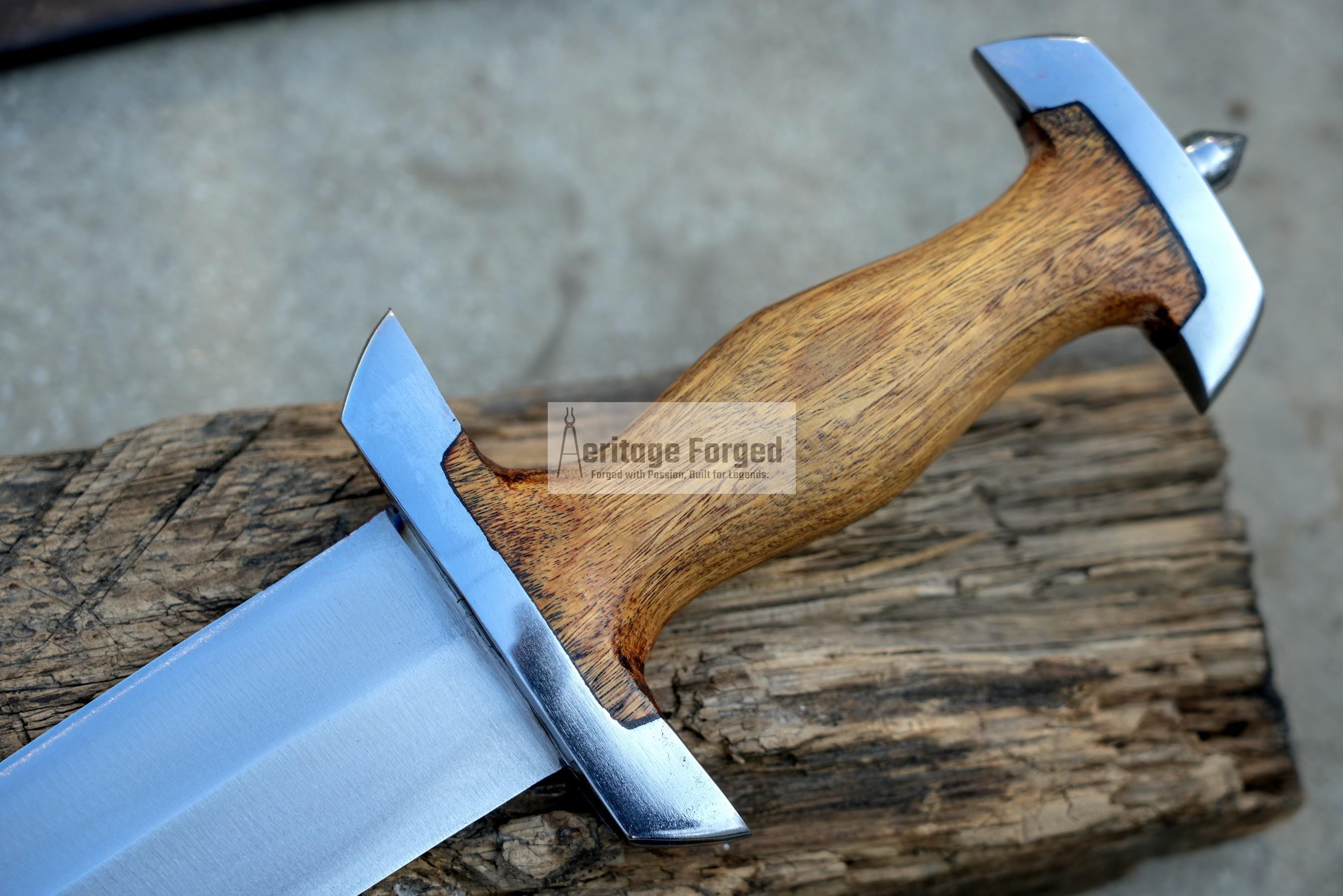 DEGEN DAGGER/12 inches Long Blade hand forged Dagger/Leaf spring of truck/Whitewood Handle/Sharpen/Tempered/Ready to use/knife/knives