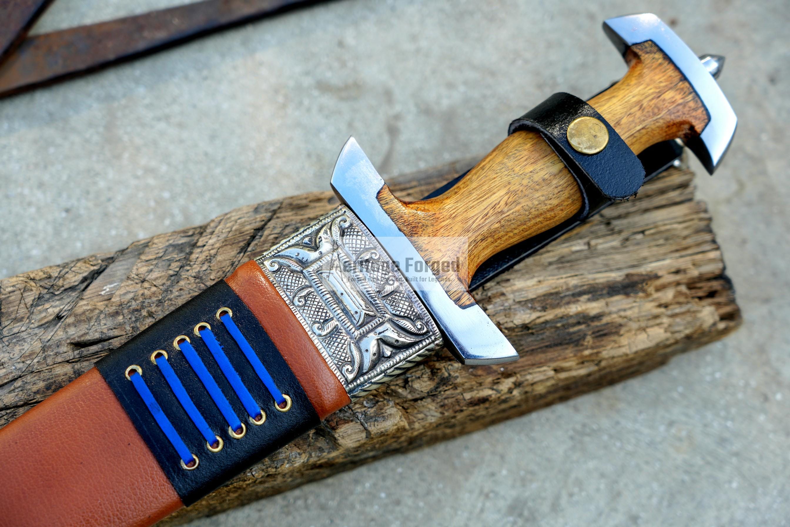 DEGEN DAGGER/12 inches Long Blade hand forged Dagger/Leaf spring of truck/Whitewood Handle/Sharpen/Tempered/Ready to use/knife/knives