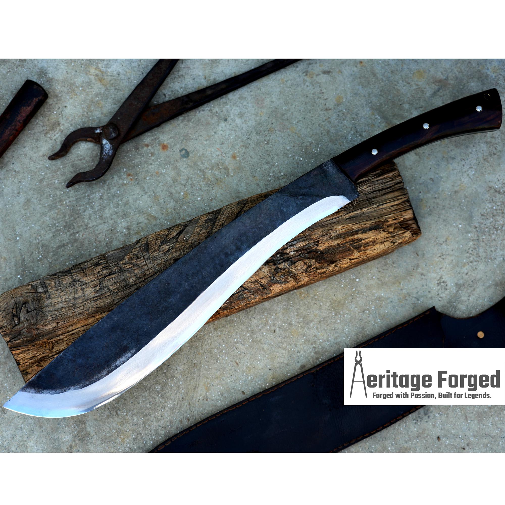 JUNGLE MACHETE / Large Jungle Machete/16 inches Long Blade Heavy duties machete/ Full tang/ Leaf spring of truck/ Tempered/Sharpen/Working