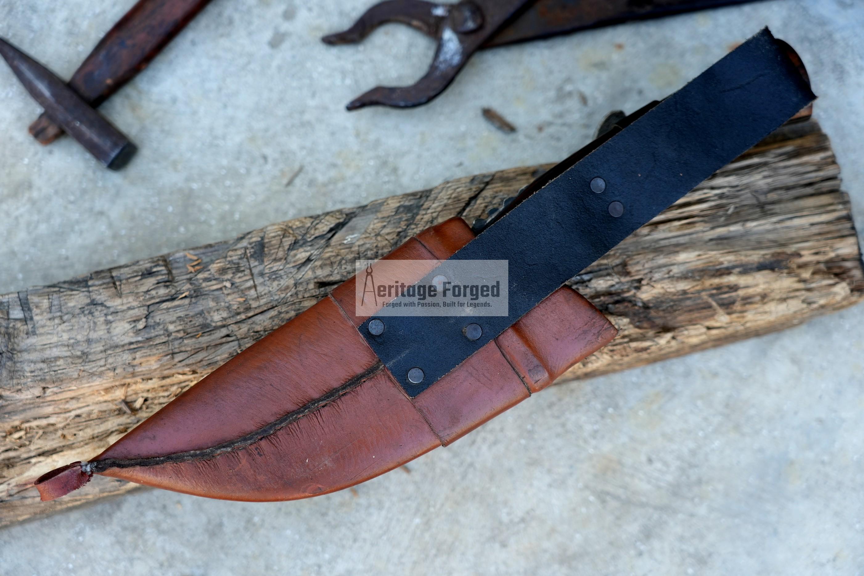CAMPING KNIFE / 7 inches long Blade / Hand forged hunting knife / jungle chef knife / Tempered / Sharpen/ Ready to use
