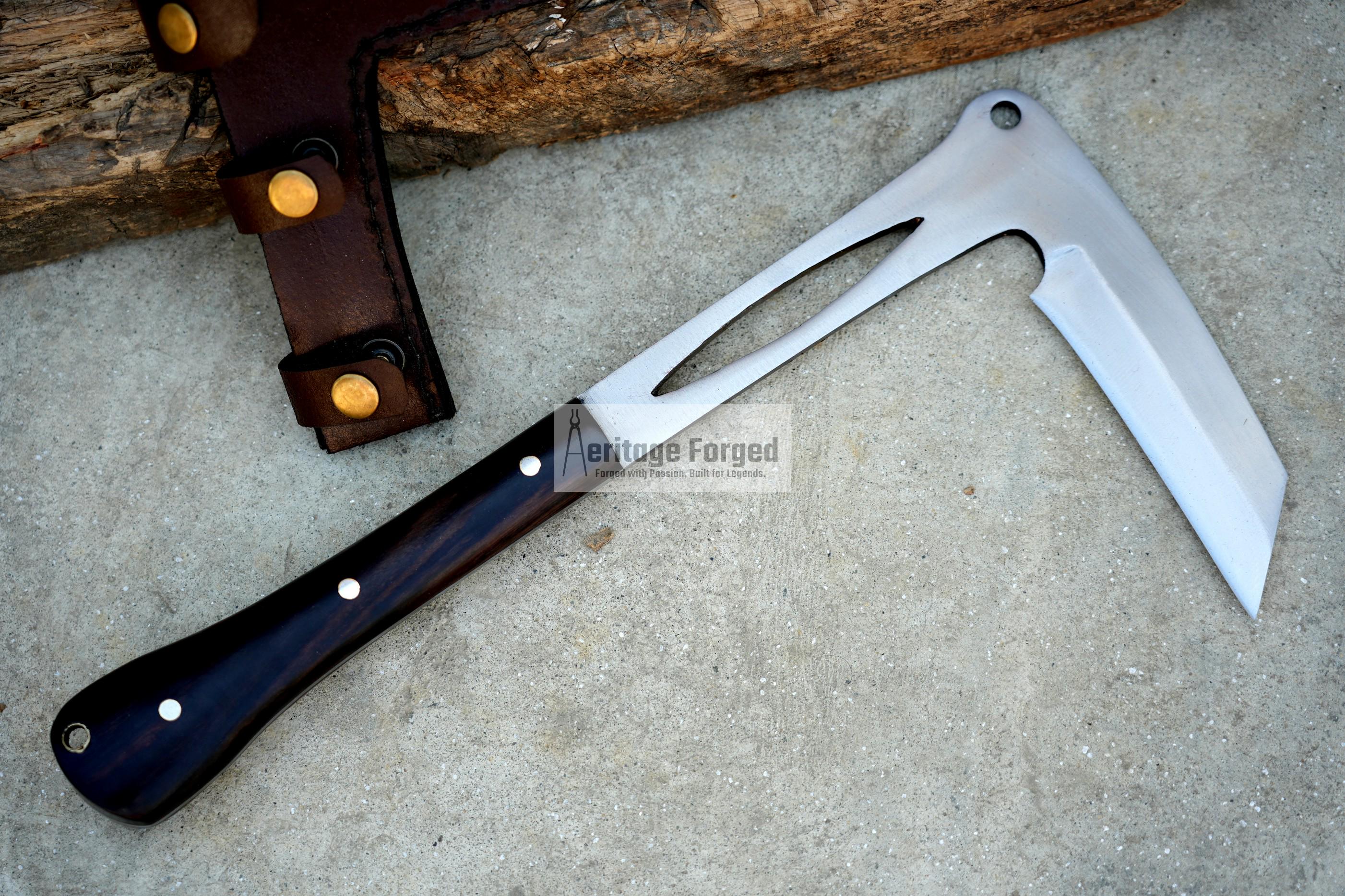 KAMA KNIFE/Traditional Japanese knife/Farmer Sickle /Leaf spring of truck/Rosewood Handle/Sharpen/Tempered/Ready to use/knife/Heritage kama2