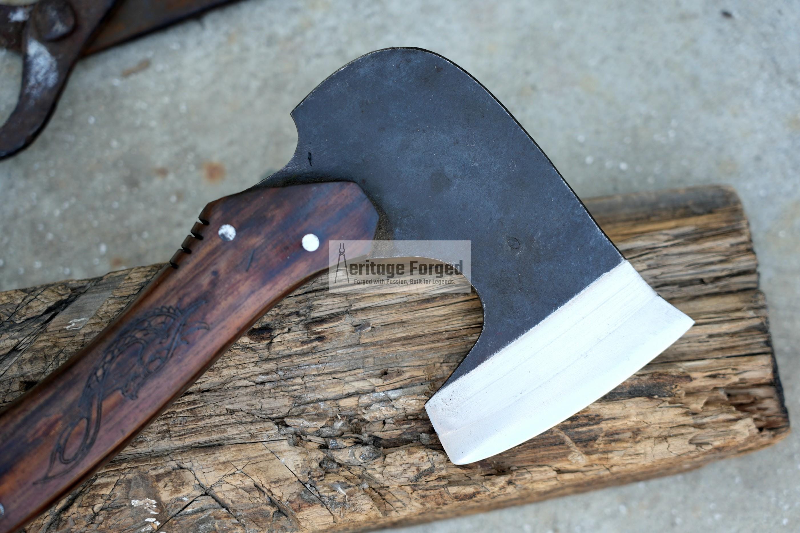 VIKING AXE/ hunting axe / Hand forged Axe/ Made from Leaf spring of truck / Tempered / Sharpen/ Ready to use/gift for him/hunting axe