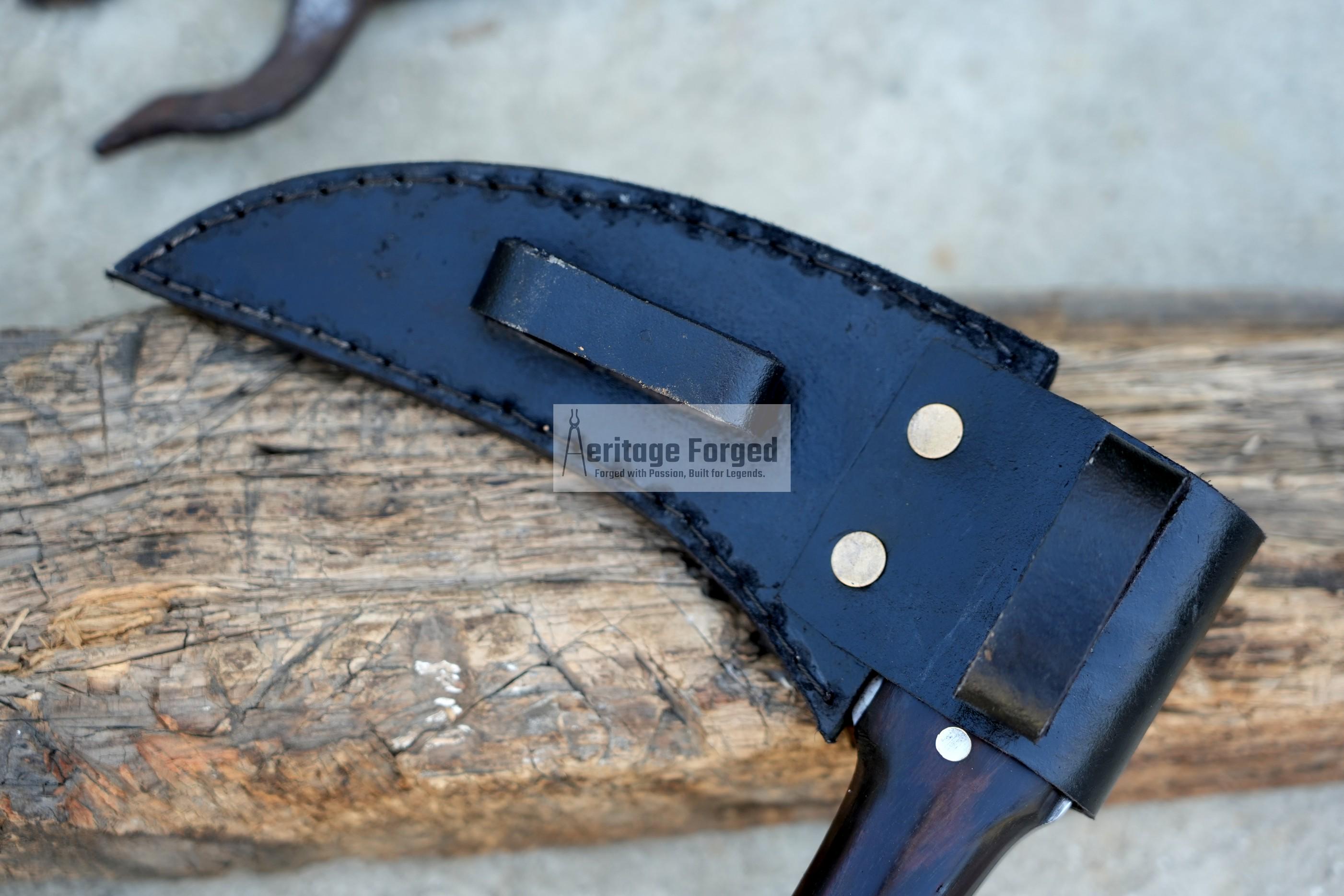 KAMA KNIFE/Traditional Japanese knife/Farmer Sickle /Leaf spring of truck/Rosewood Handle/Sharpen/Tempered/Ready to use/knife/Heritage kama3