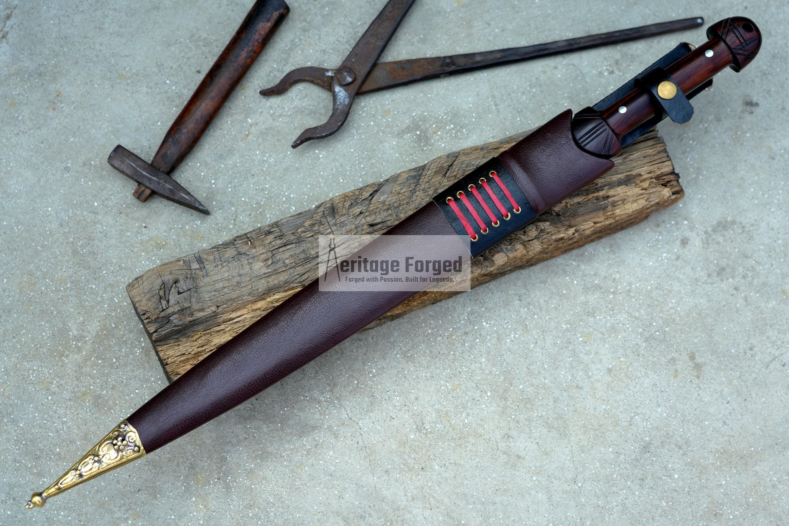 KINDAJAL SWORD /17 inches long Blade Hand Forged Sword/ Kindajal Machete/Handmade from Leaf spring of Truck-Balance water tempered/Sharpe