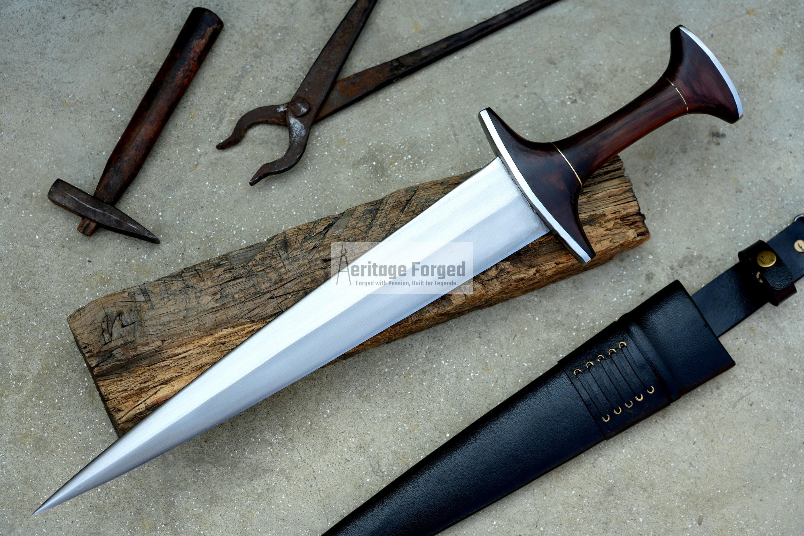 SWISS DEGEN SWORD /17 inches long Blade Hand forged sword/Leaf spring of truck/Balance water tempered/Short sword/Sharpen/Sheath included