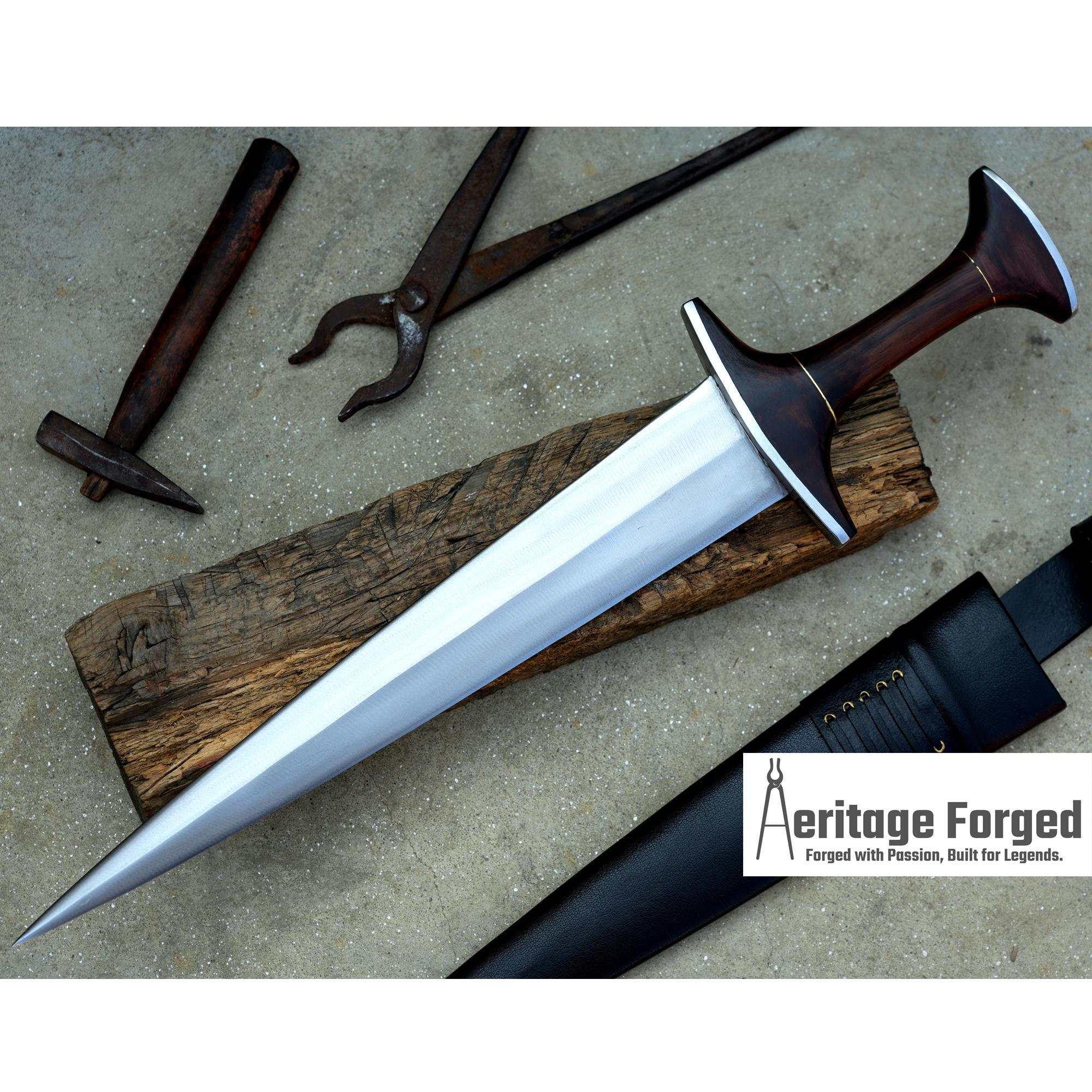 SWISS DEGEN SWORD /17 inches long Blade Hand forged sword/Leaf spring of truck/Balance water tempered/Short sword/Sharpen/Sheath included