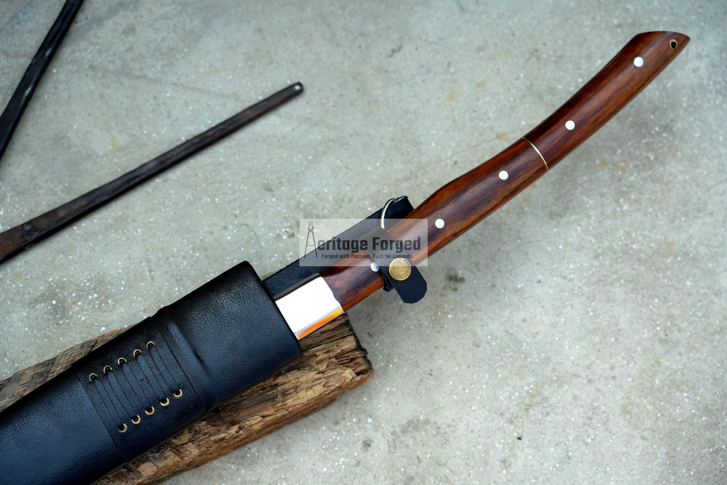 LARGE MACHETE / Large Jungle Machete/20 inches Long Blade Heavy duties machete/ Full tang/ Leaf spring of truck/ Tempered/Sharpen/Working
