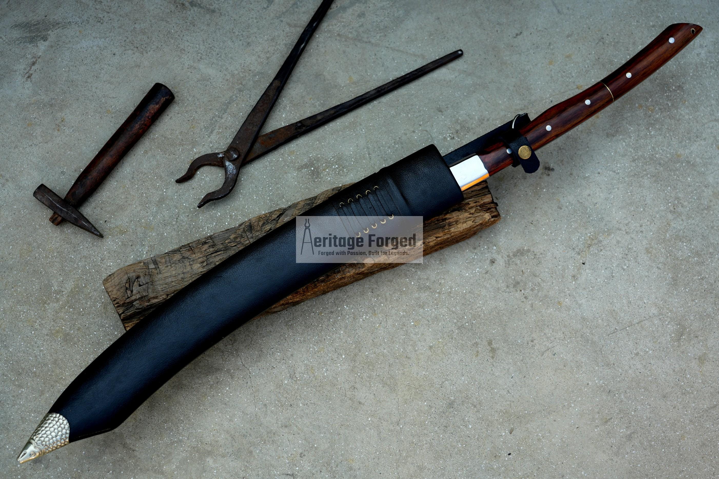 LARGE MACHETE / Large Jungle Machete/20 inches Long Blade Heavy duties machete/ Full tang/ Leaf spring of truck/ Tempered/Sharpen/Working
