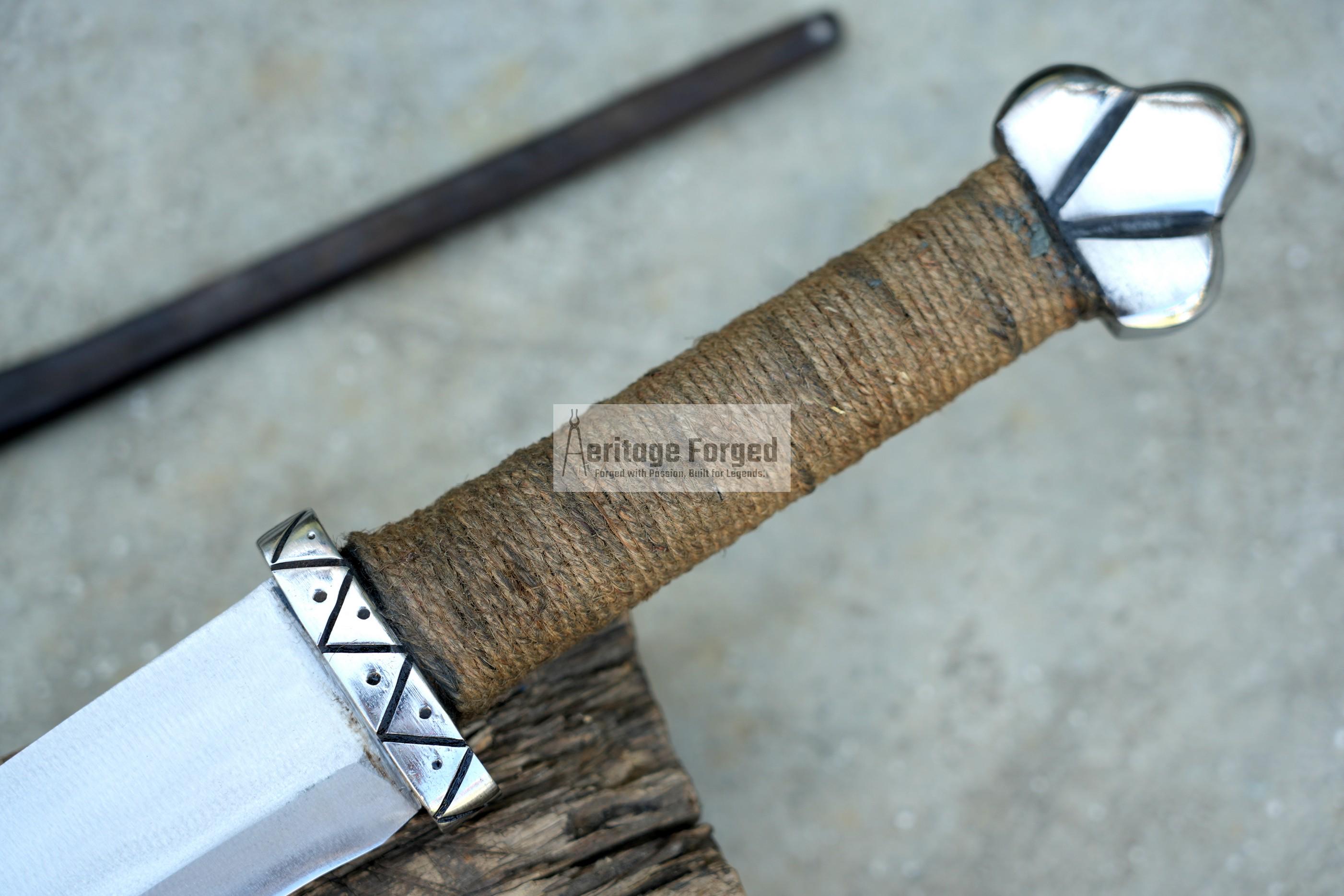 LONG SEAX MACHETE / Large Seax knife/ 18 inches Long Blade Heavy duties machete/ Full tang/ Leaf spring of truck/ Tempered/Sharpen/Working