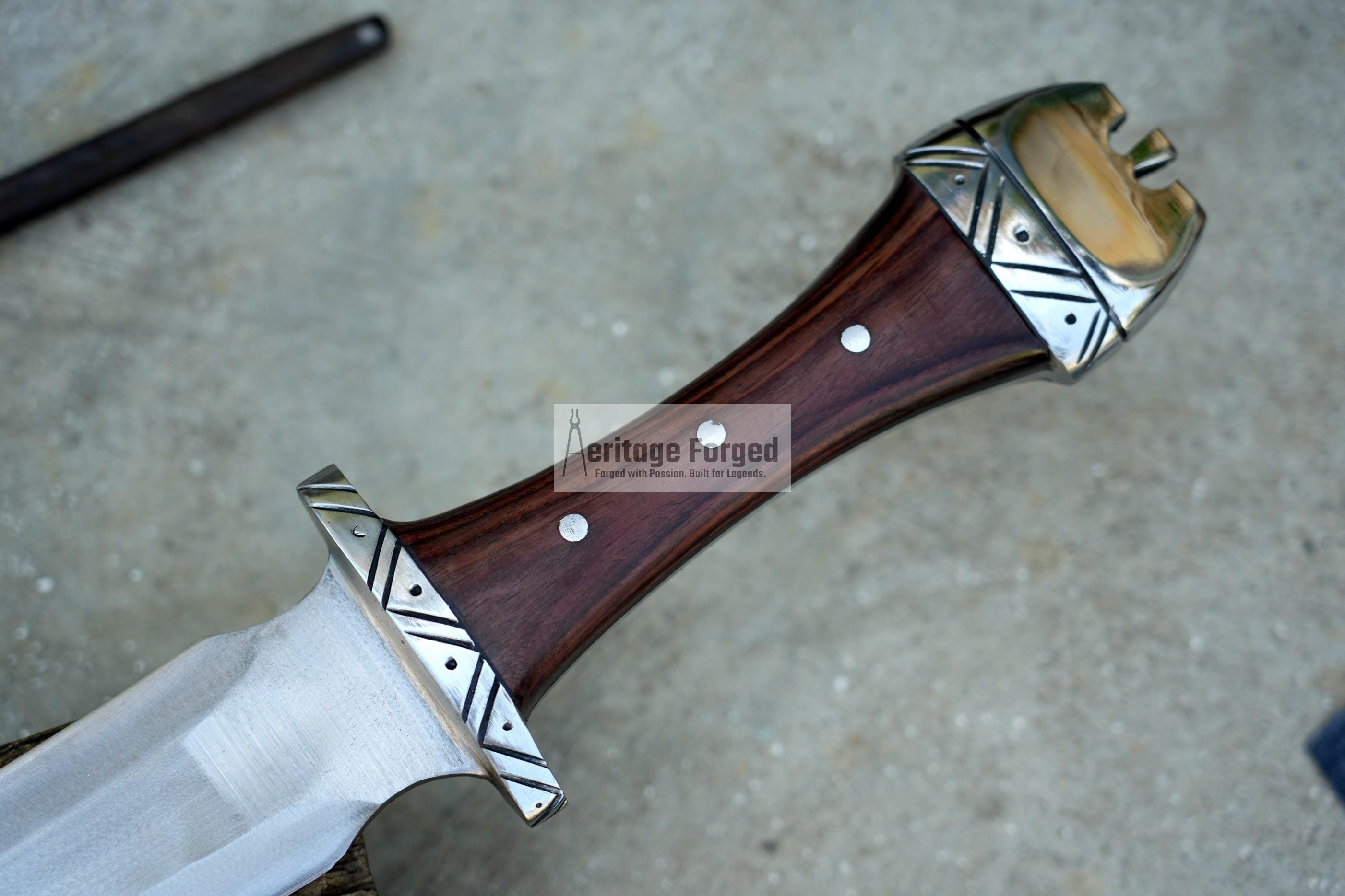 VIKING SWORD/24 inches Long Blade hand forged Sword/Leaf spring of truck/Rosewood Handle/Sharpen/Tempered/Ready to use/knife/knives