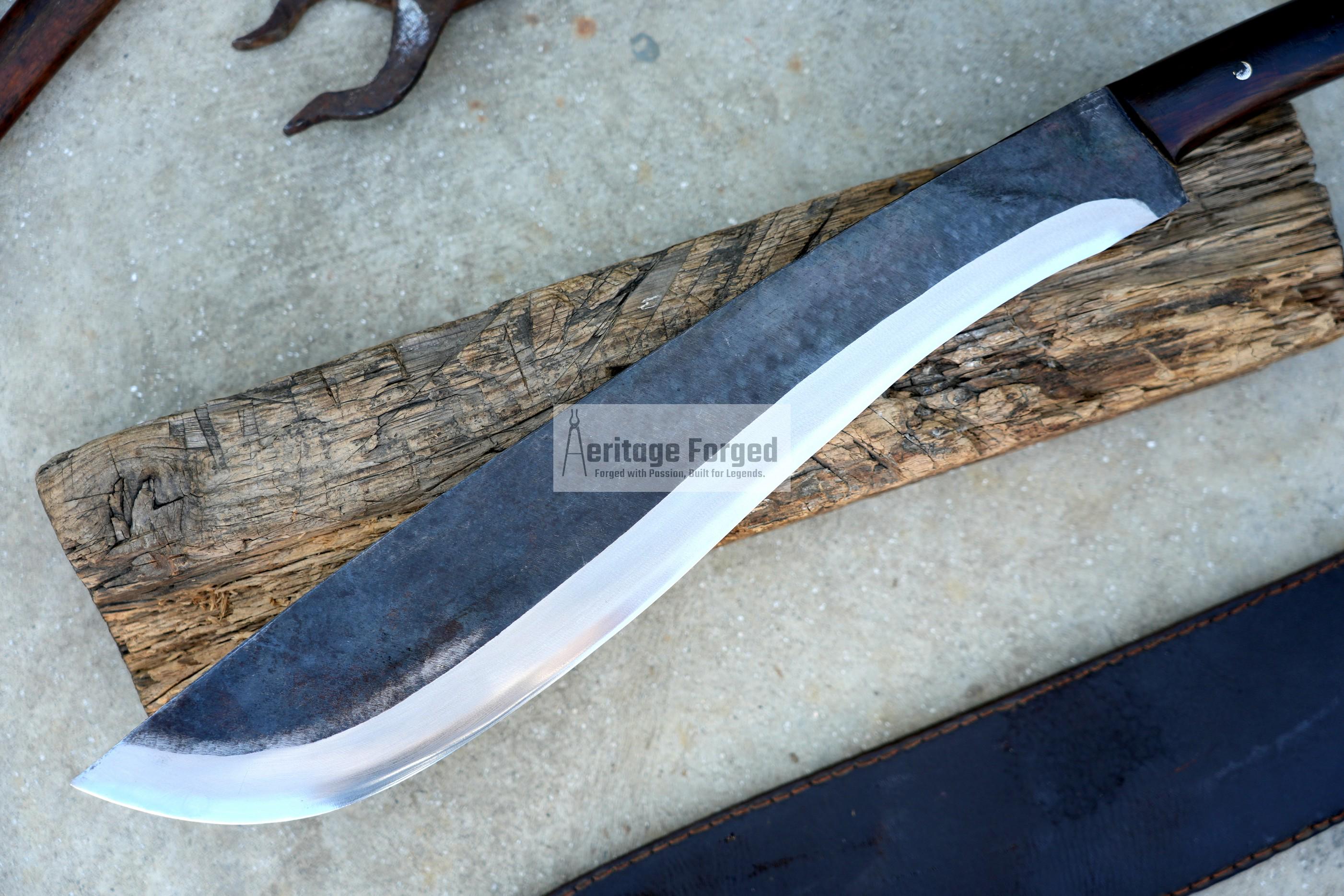 JUNGLE MACHETE / Large Jungle Machete/16 inches Long Blade Heavy duties machete/ Full tang/ Leaf spring of truck/ Tempered/Sharpen/Working