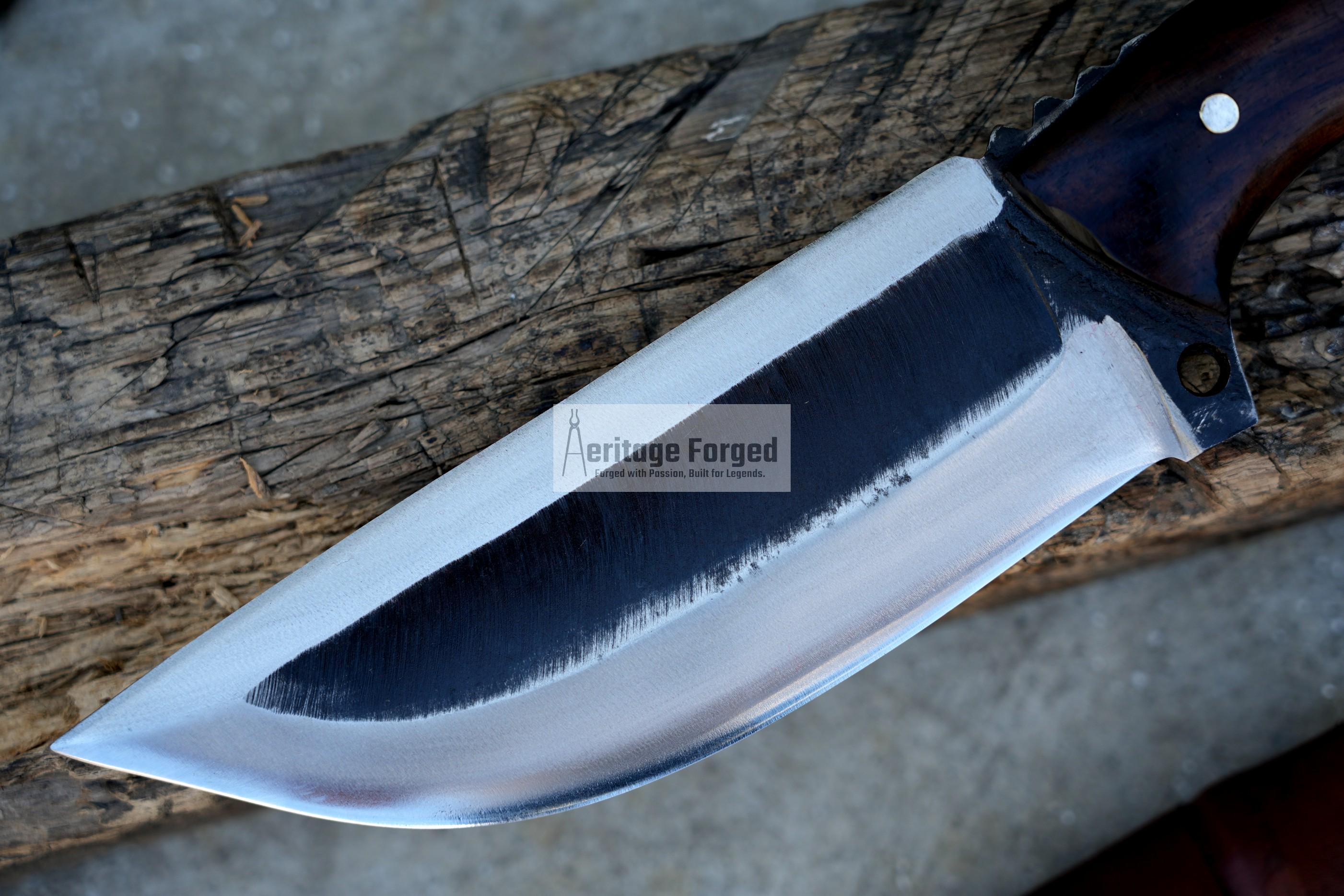 CAMPING KNIFE / 7 inches long Blade / Hand forged hunting knife / jungle chef knife / Tempered / Sharpen/ Ready to use