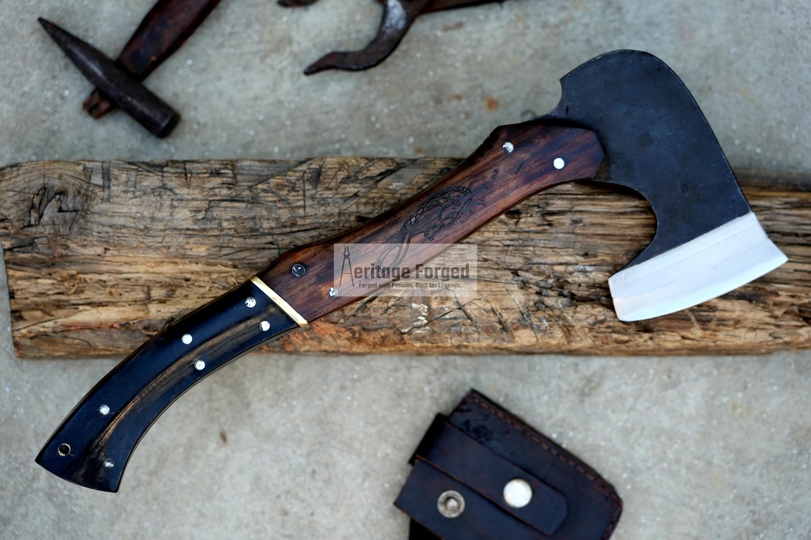 VIKING AXE/ hunting axe / Hand forged Axe/ Made from Leaf spring of truck / Tempered / Sharpen/ Ready to use/gift for him/hunting axe