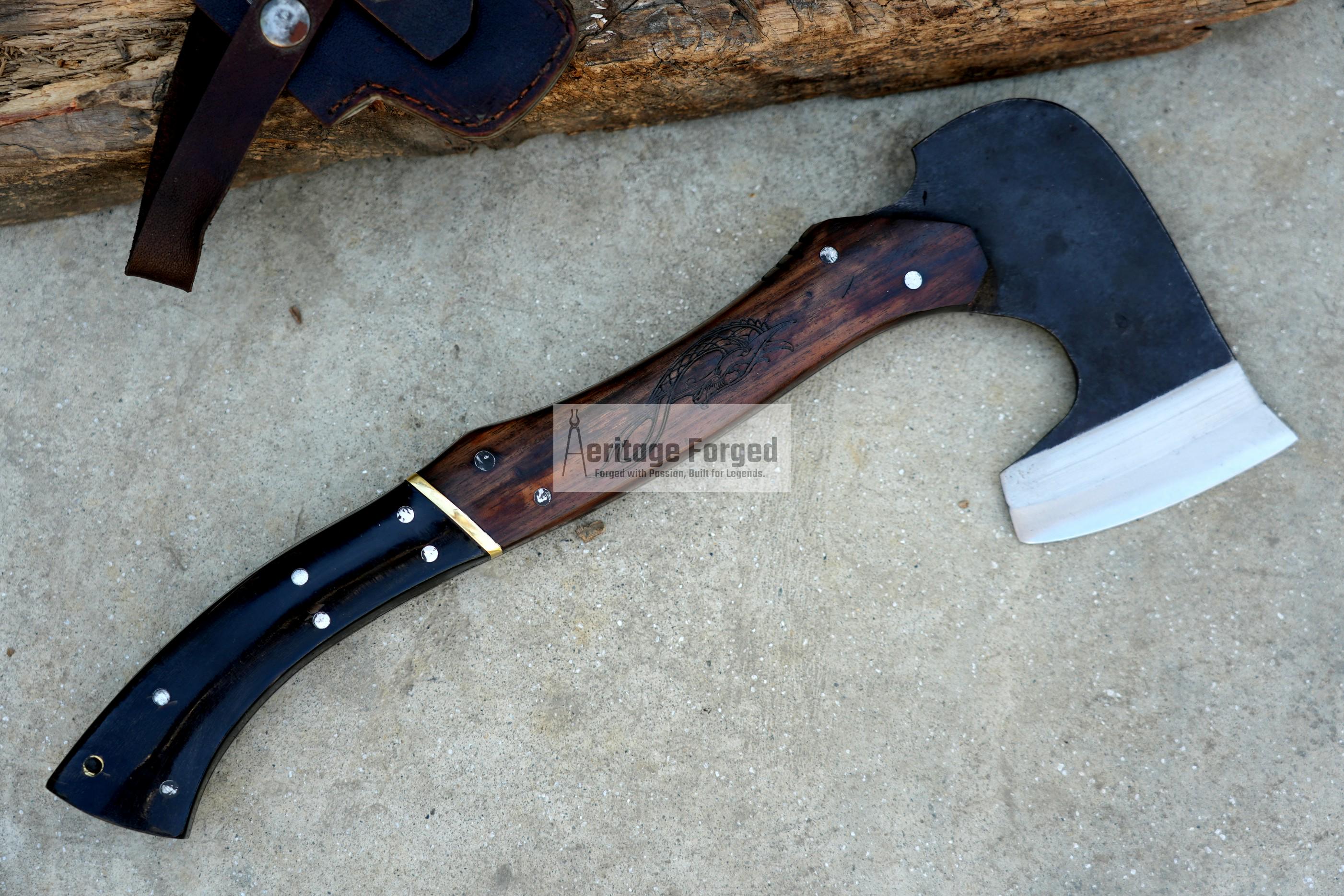 VIKING AXE/ hunting axe / Hand forged Axe/ Made from Leaf spring of truck / Tempered / Sharpen/ Ready to use/gift for him/hunting axe