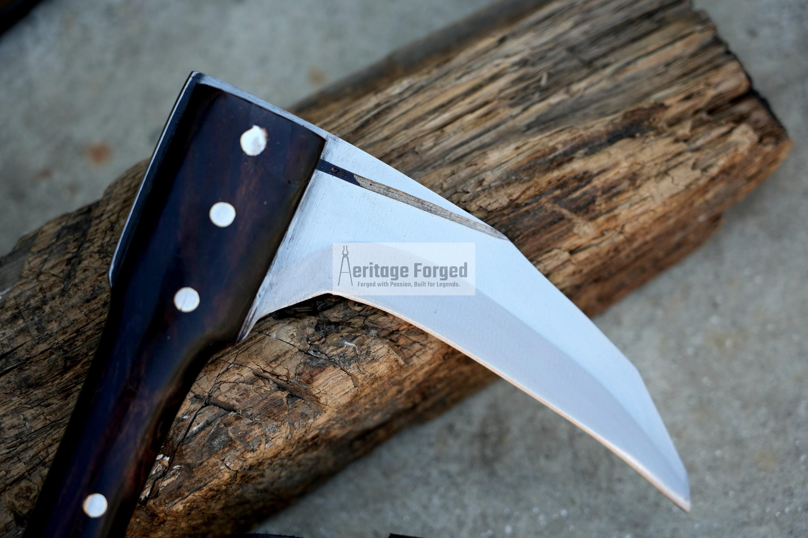 KAMA KNIFE/Traditional Japanese knife/Farmer Sickle /Leaf spring of truck/Rosewood Handle/Sharpen/Tempered/Ready to use/knife/Heritage kama3