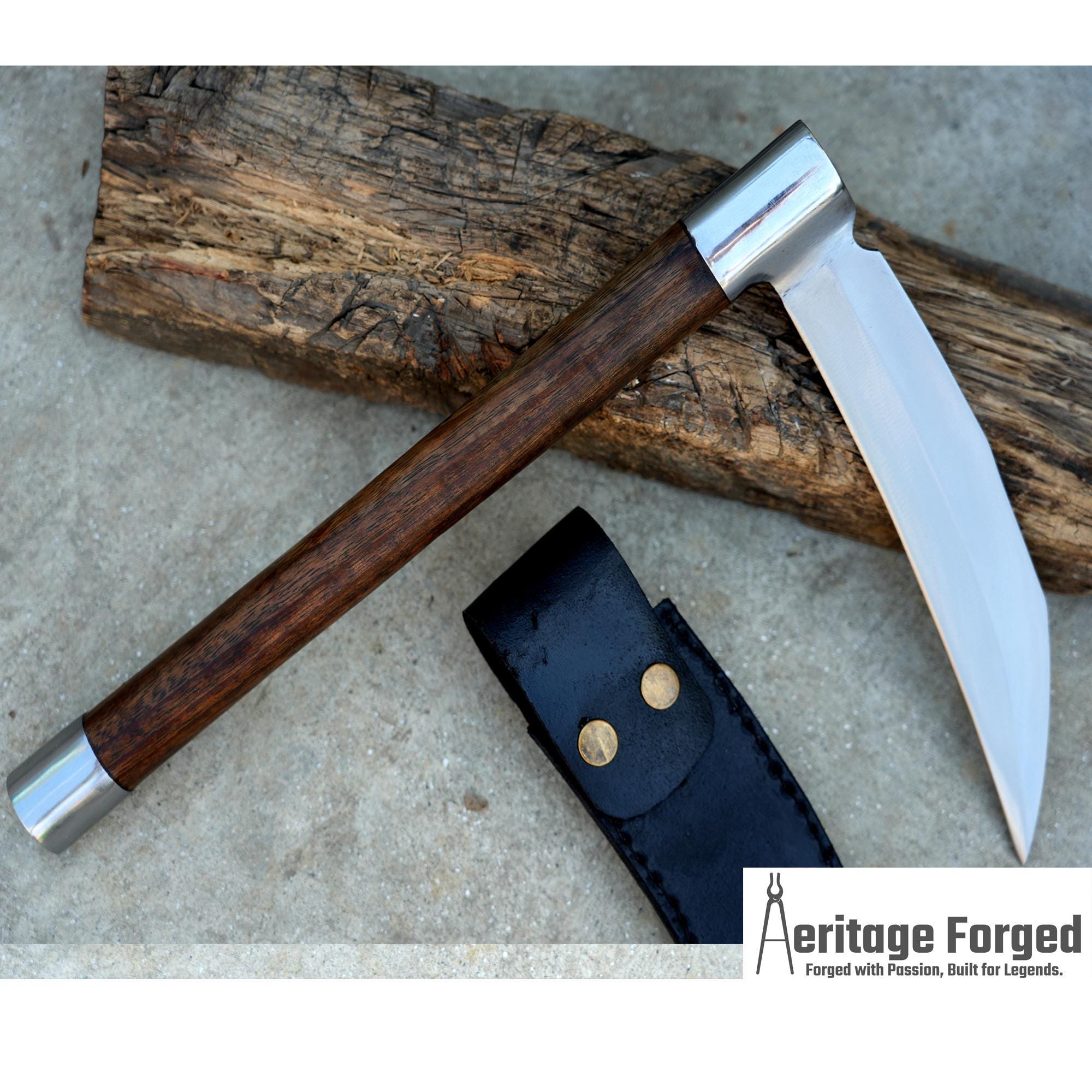 KAMA KNIFE/Traditional Japanese knife/Farmer Sickle /Leaf spring of truck/Rosewood Handle/Sharpen/Tempered/Ready to use/knife/Heritage kama4