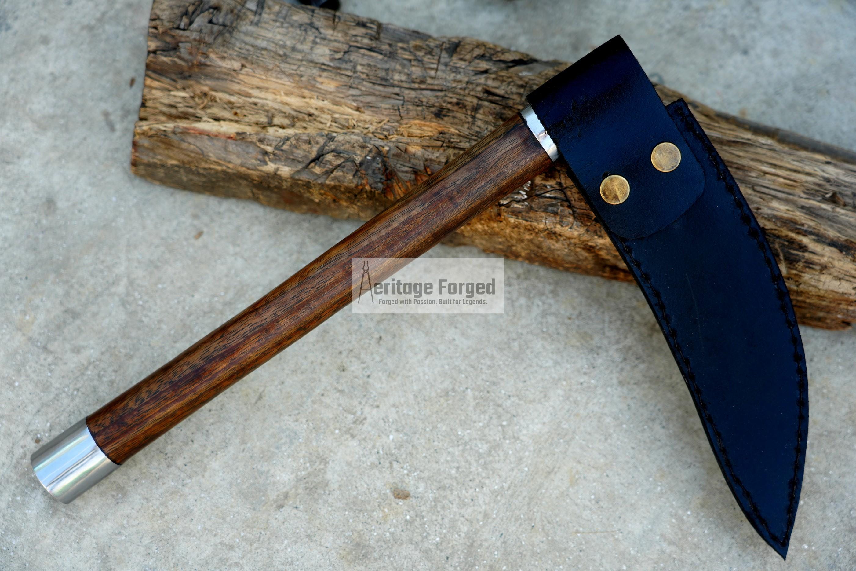 KAMA KNIFE/Traditional Japanese knife/Farmer Sickle /Leaf spring of truck/Rosewood Handle/Sharpen/Tempered/Ready to use/knife/Heritage kama4