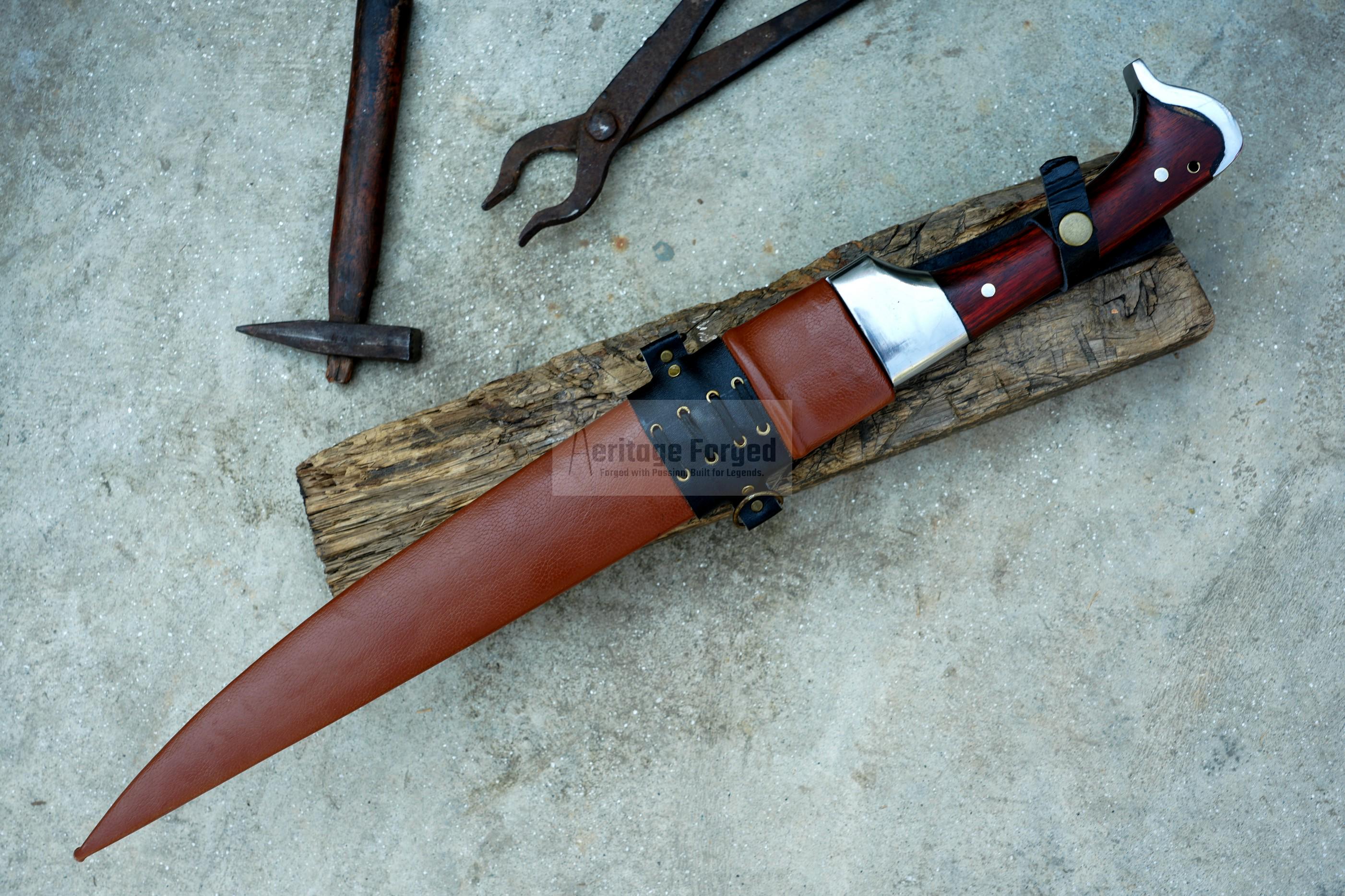 BAUERNWEHR DAGGER/16 inches Long Blade hand forged Dagger/Leaf spring of truck/Rosewood Handle/Sharpen/Tempered/Sharpen/knife/knives/sword