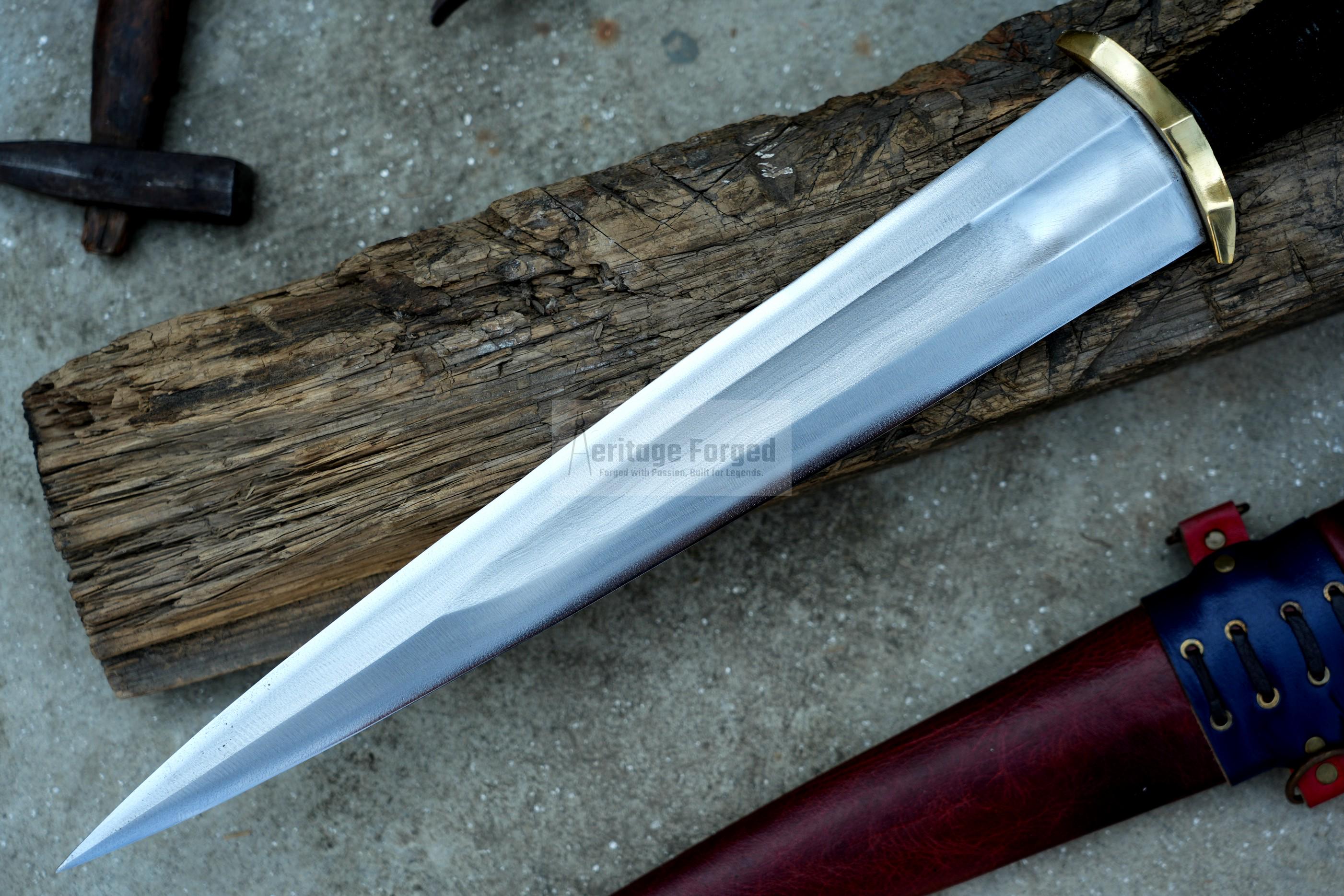 DAGGER/13 inches Long Blade hand forged Dagger/Leaf spring of truck/Paracord Handle/Sharpen/Tempered/Ready to use/knife/knives